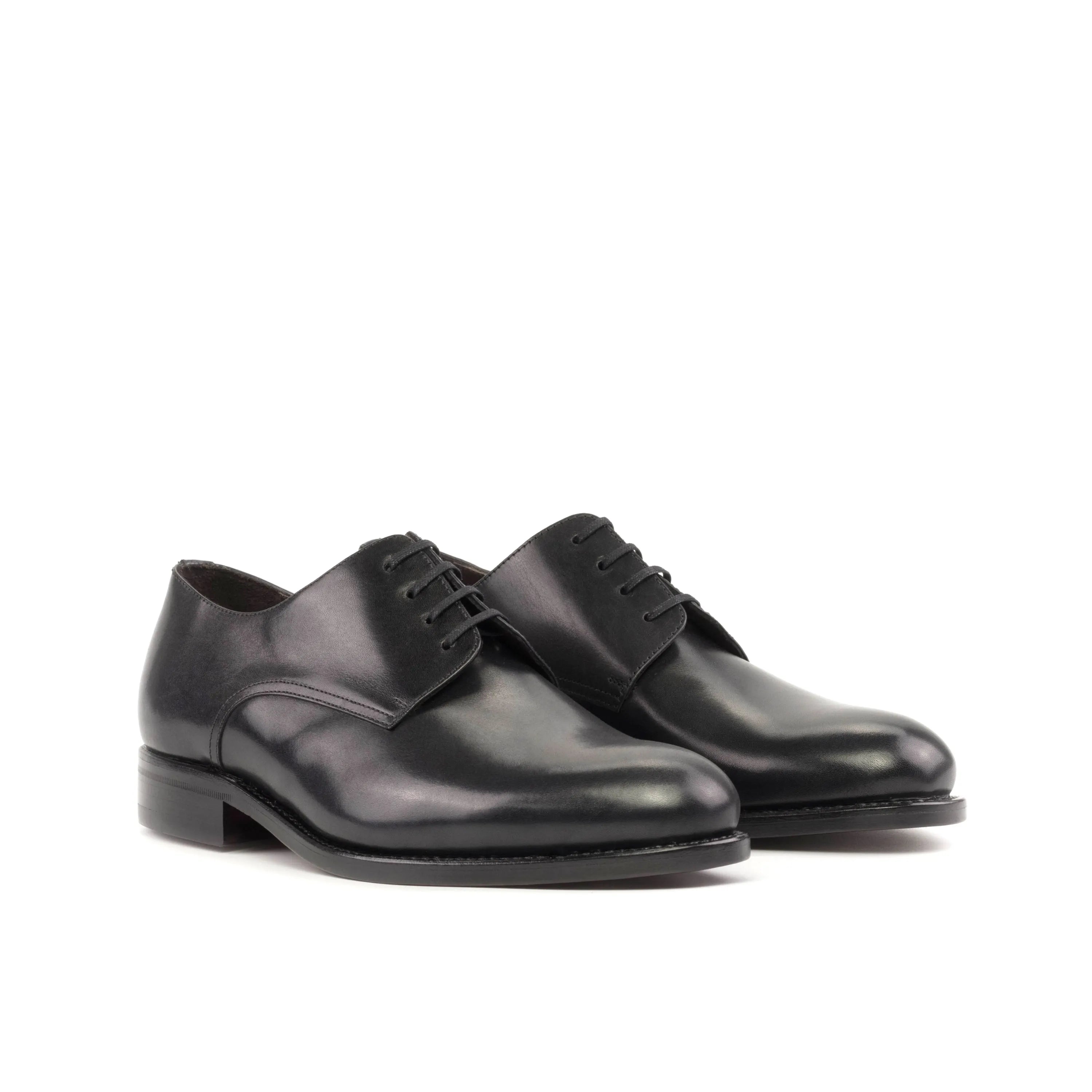 Pair of black leather Edanos Derby shoes II in fast lane style