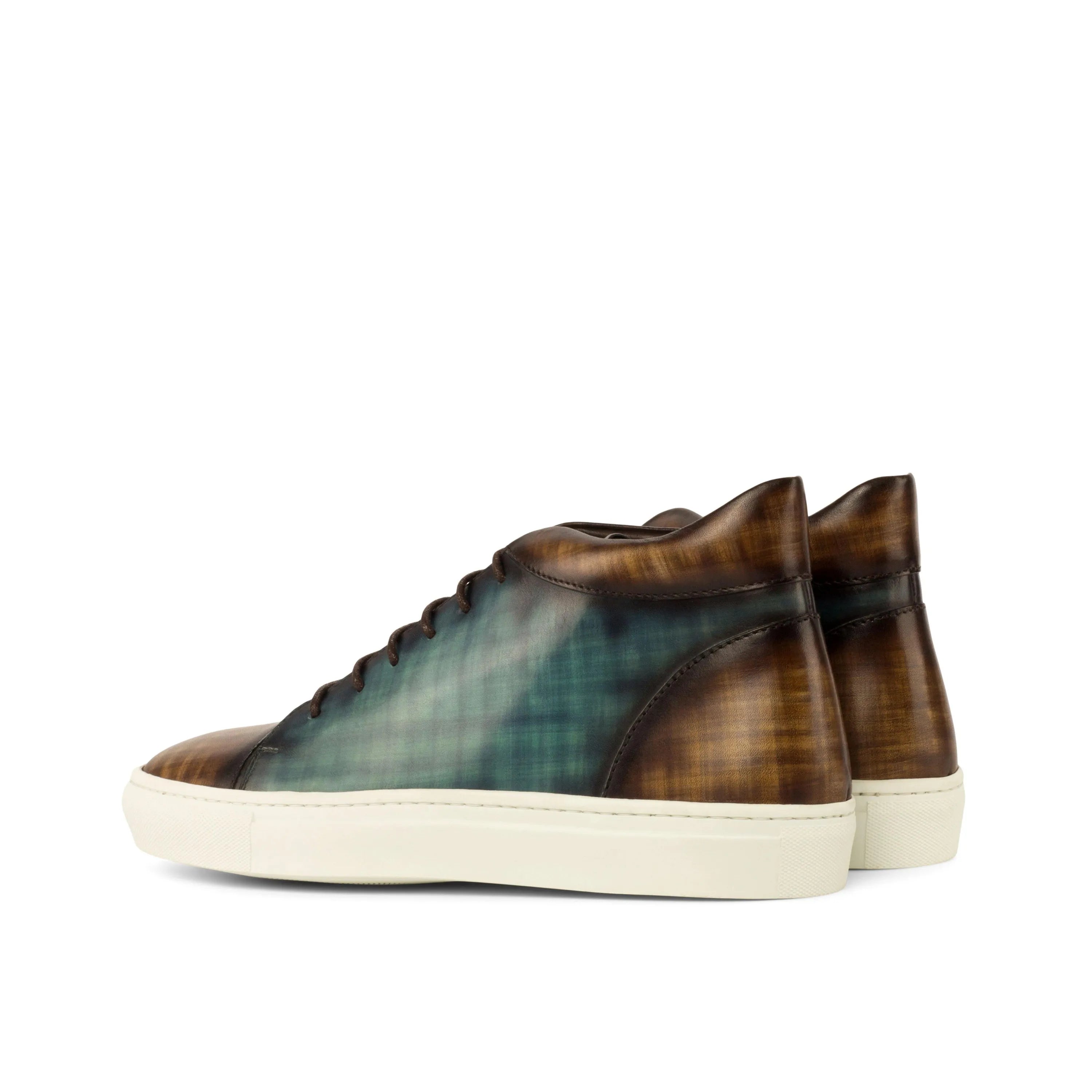 Elano Patina high top sneakers II in leather, back view