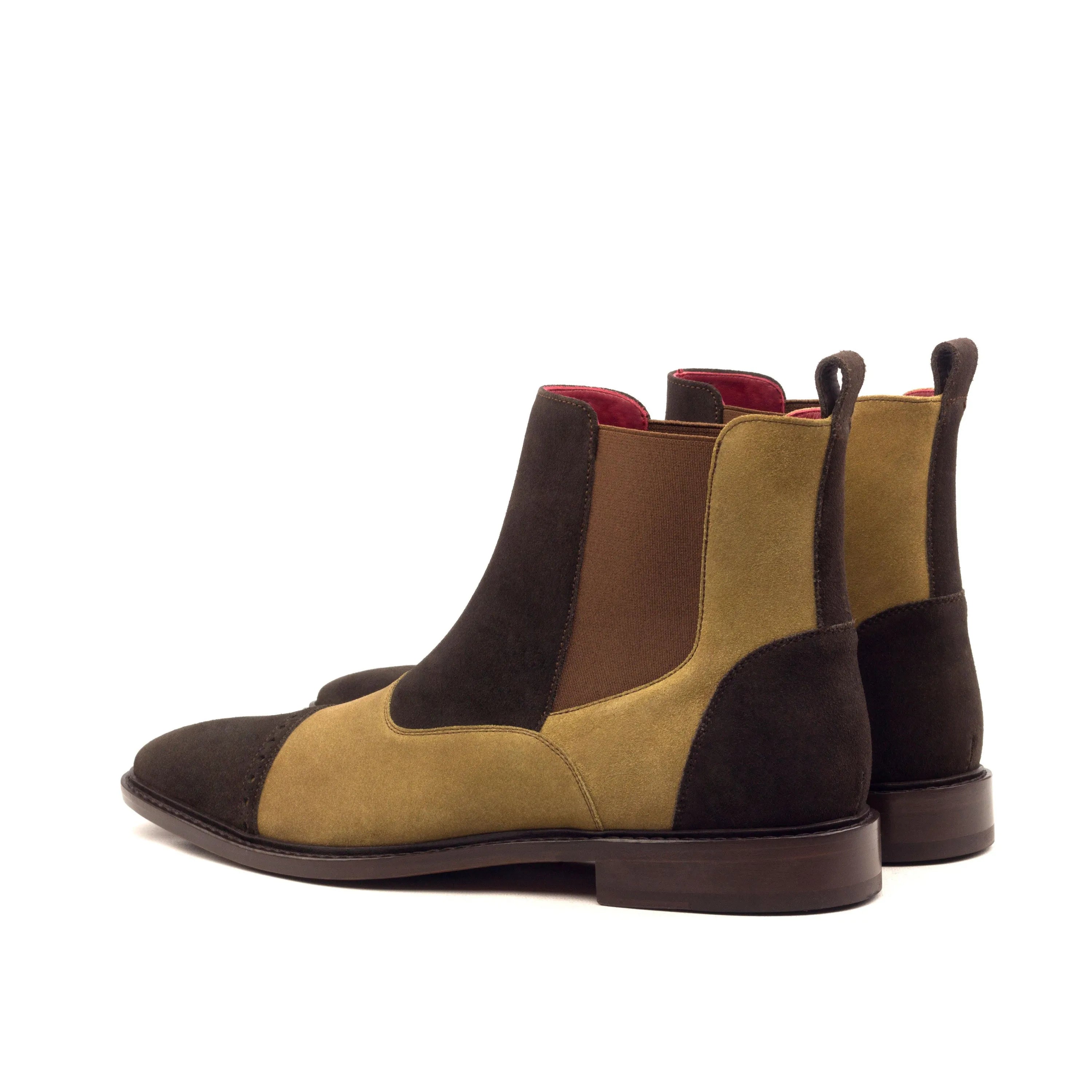 Emperor Chelsea suede boot with two-toned leather back view