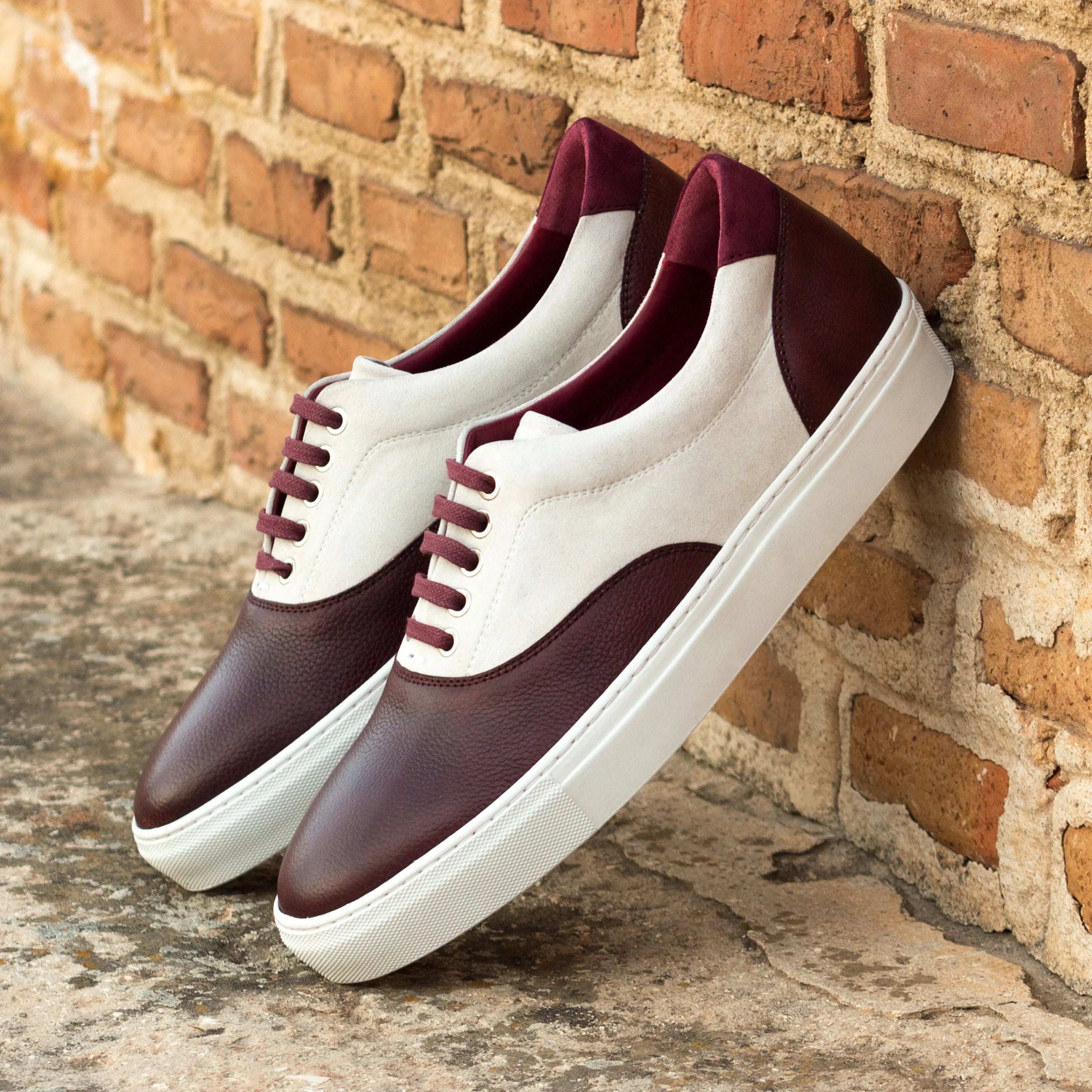 Erasmus Top Sider sneaker in two-tone leather, back view