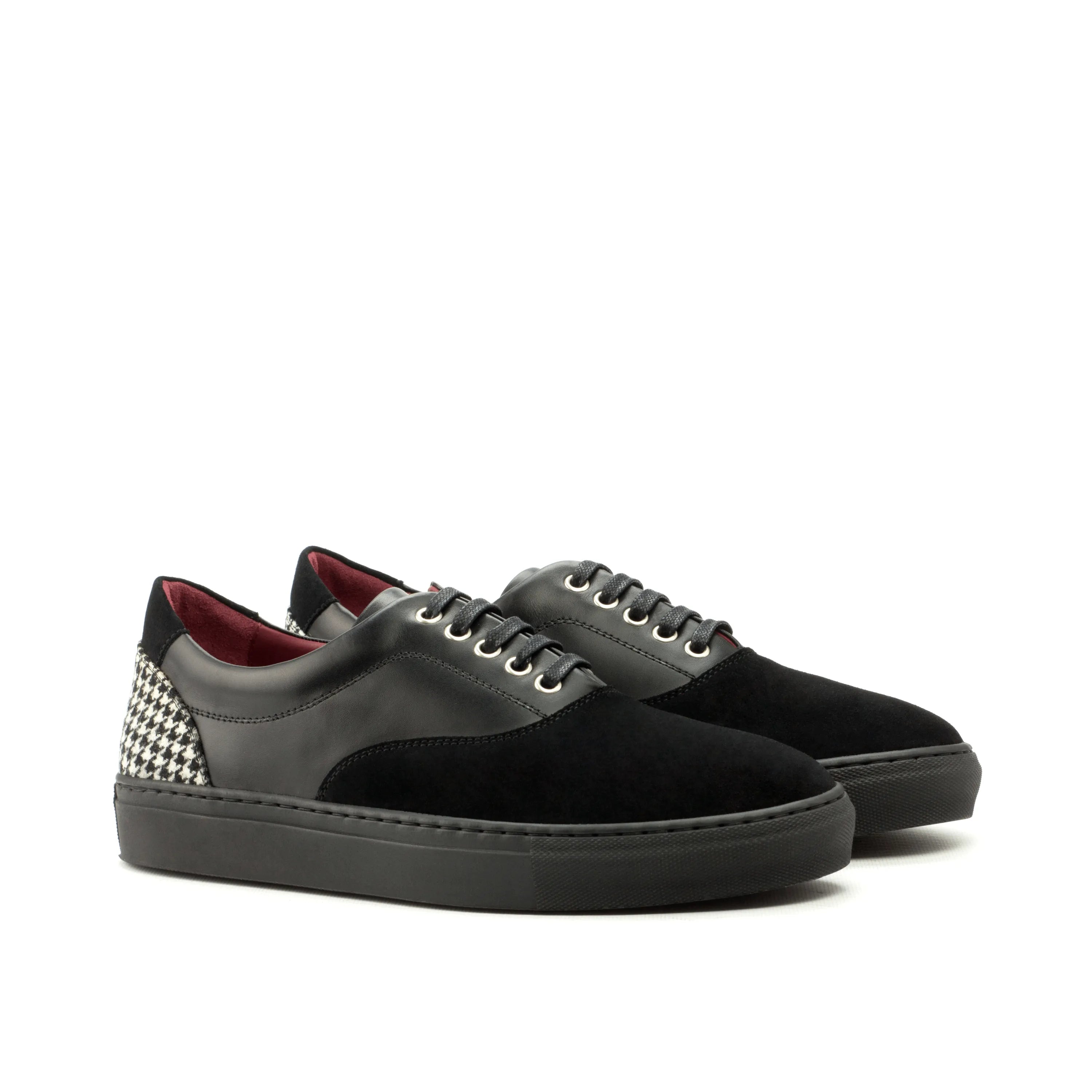 Black leather and suede Euphemia top sider sneaker