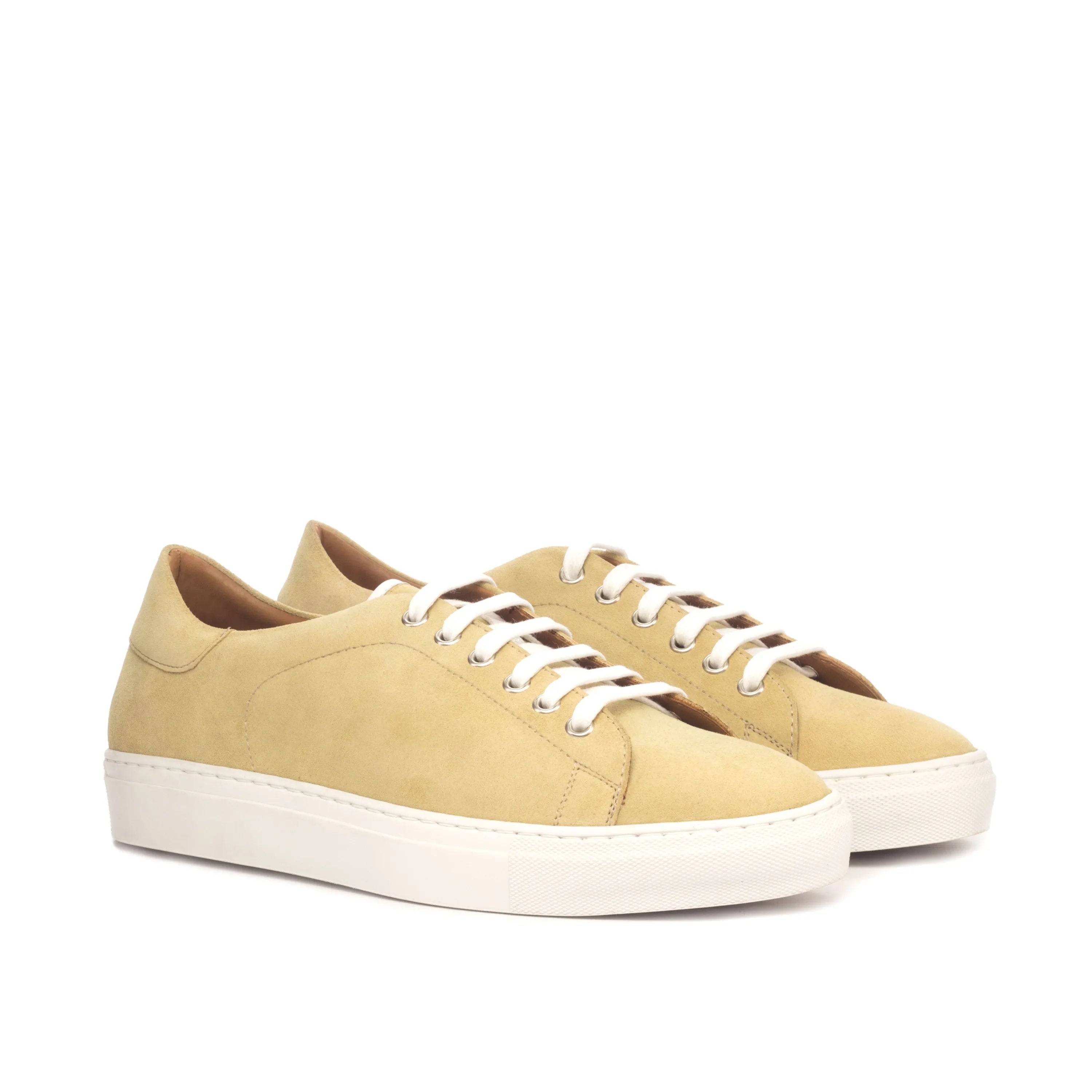 Tan leather Fan Trainer Sneakers II back view