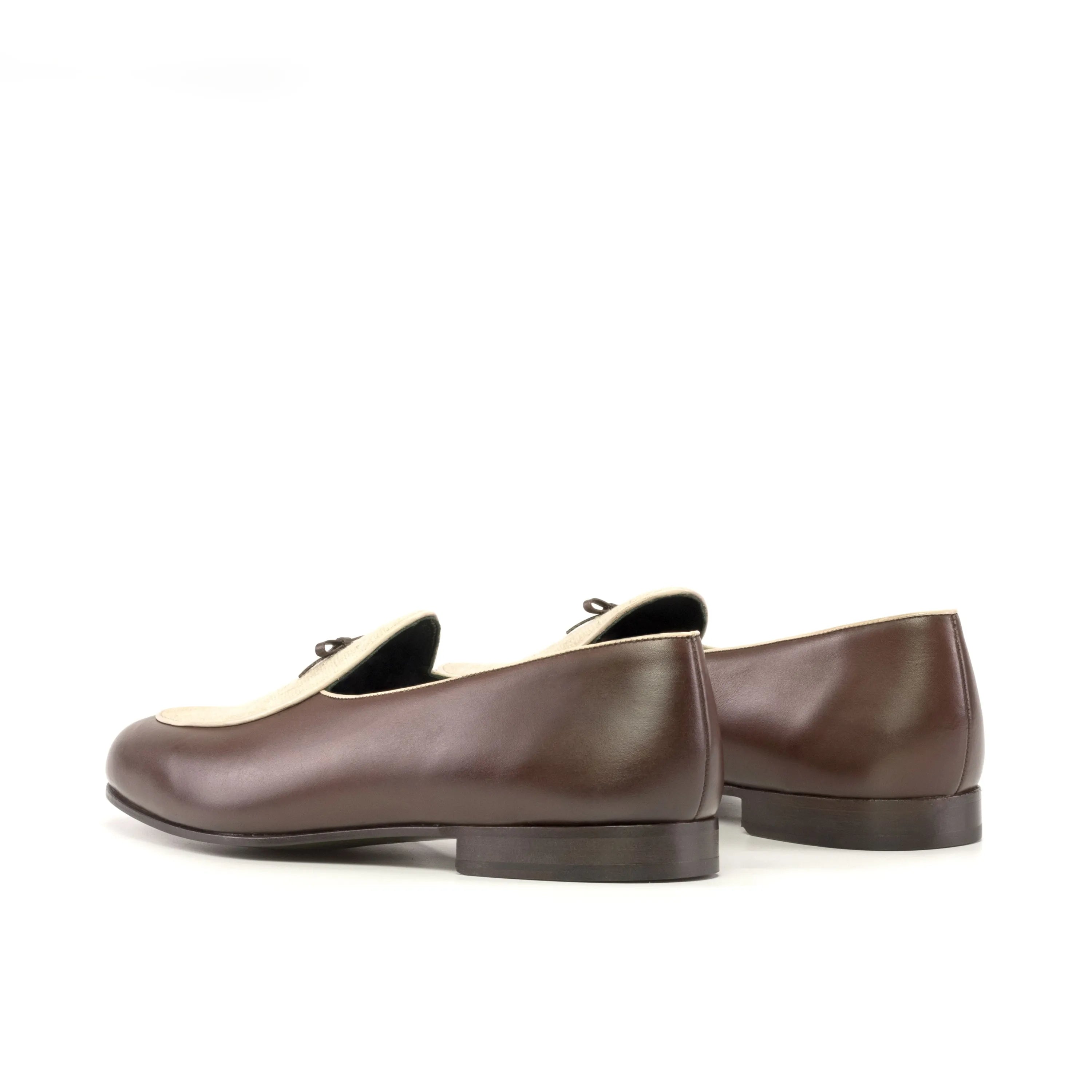 Fardoz Belgian Slipper II two-tone leather loafers back view
