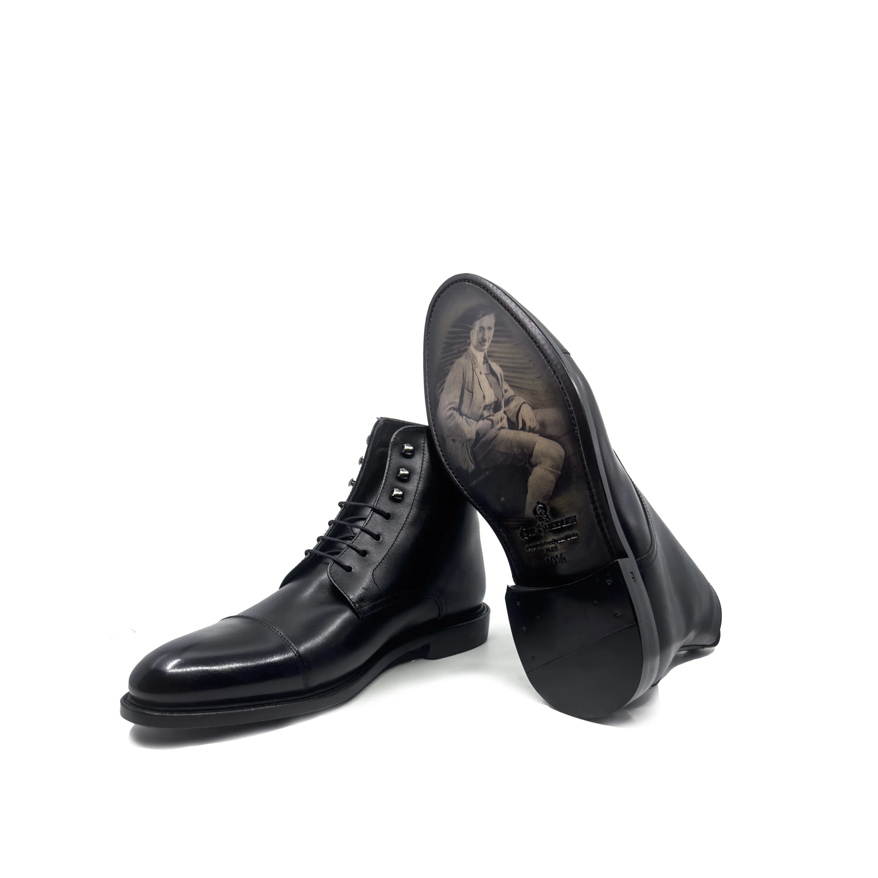 FP Jumper Boots II black leather dress boots with portrait sole