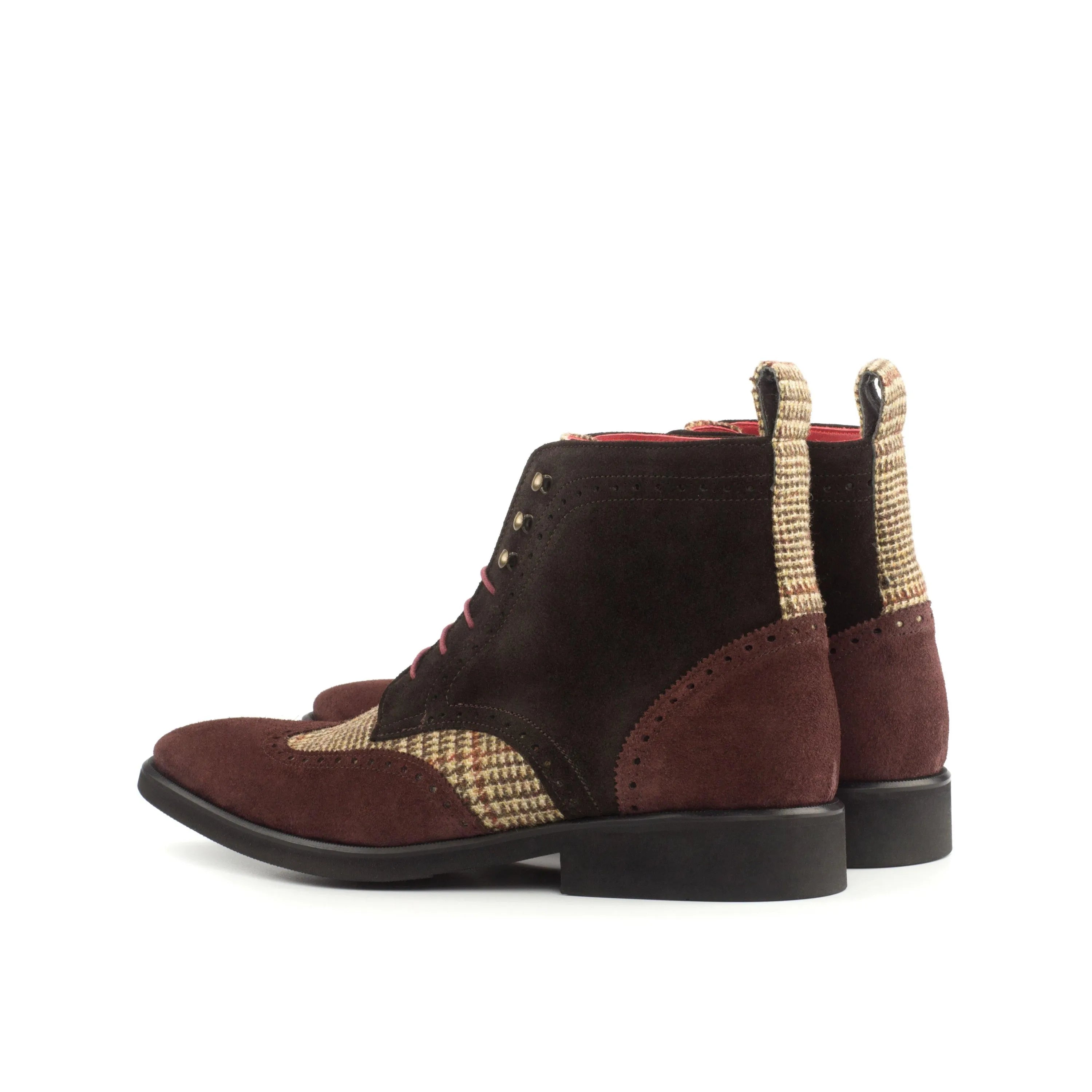 General06 military brogue boots II in brown and tweed ankle style