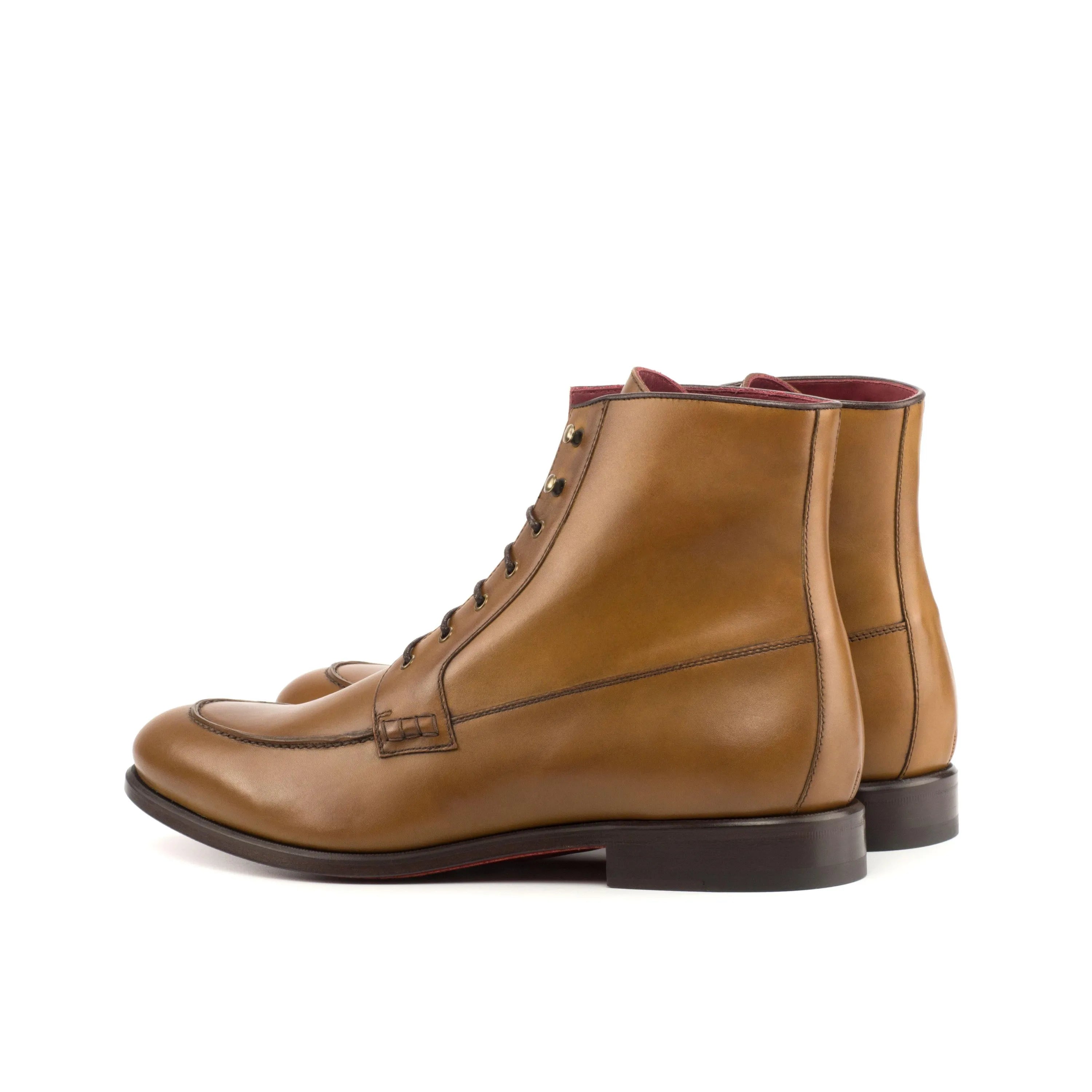 Georgino moc boot with brown leather lace-up design
