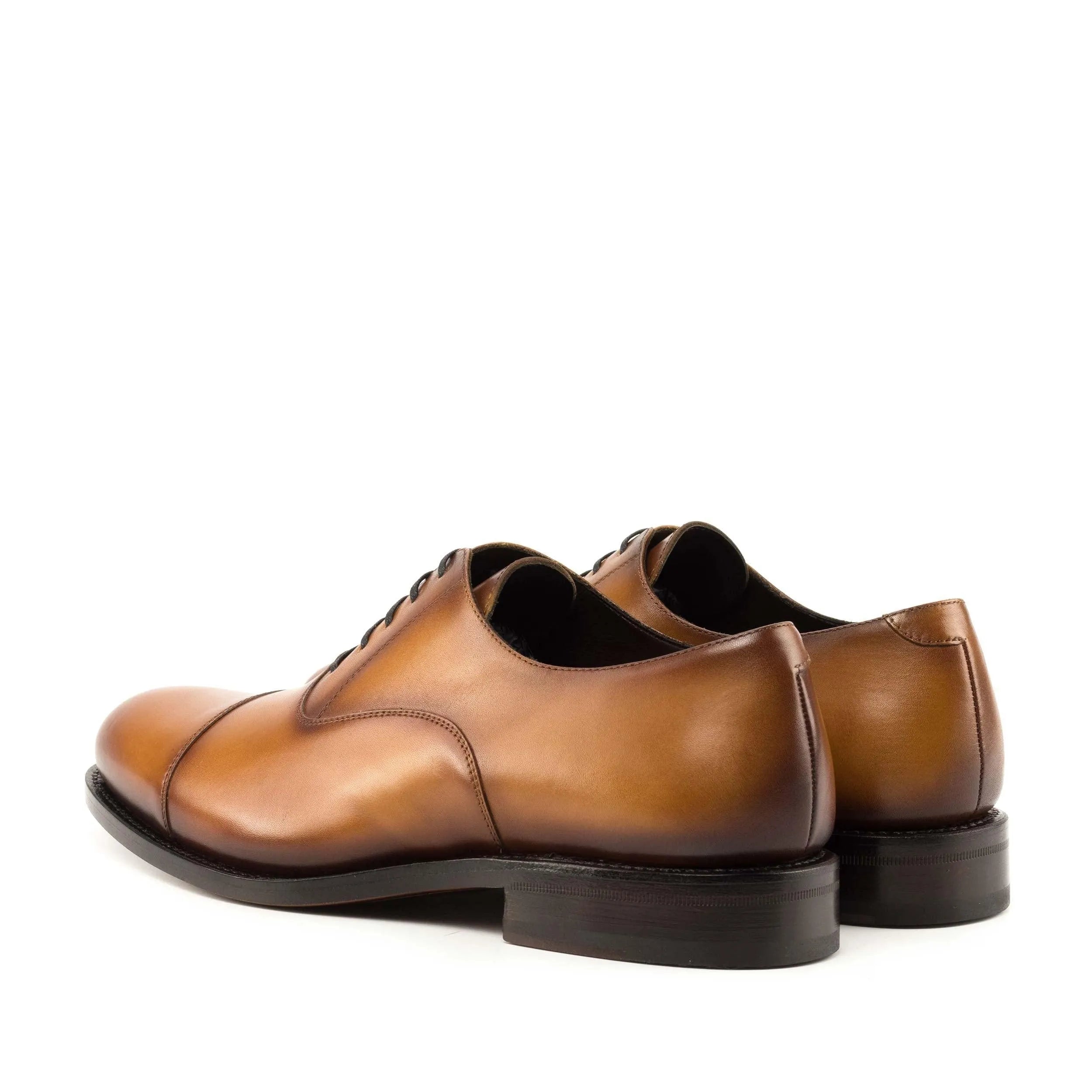 Pair of brown leather Georgy Oxford shoes II in fast lane style