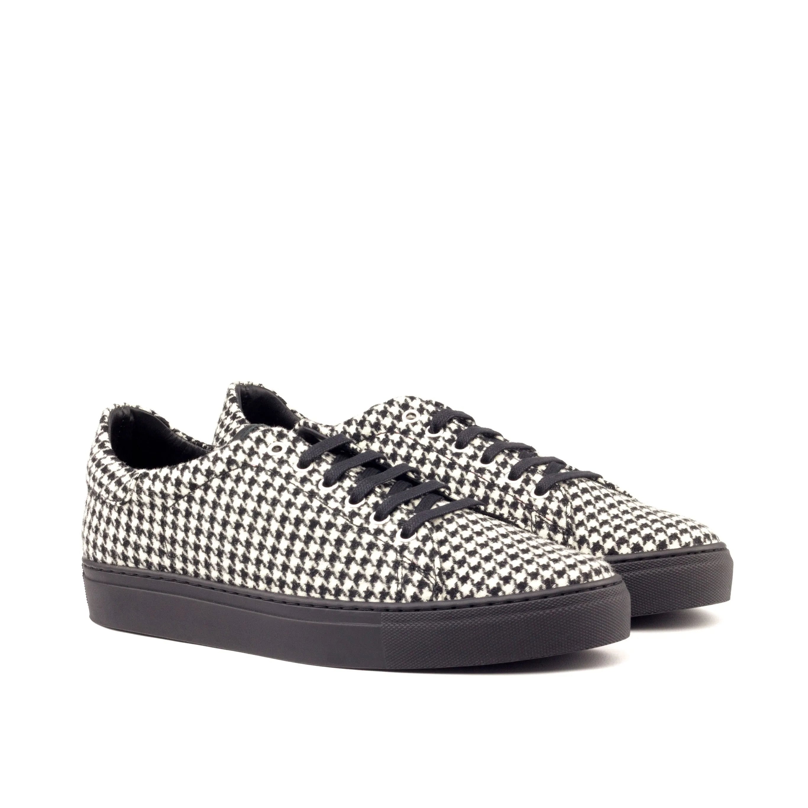 Giles Trainer Sneaker in houndstooth patterned calf leather cupsole
