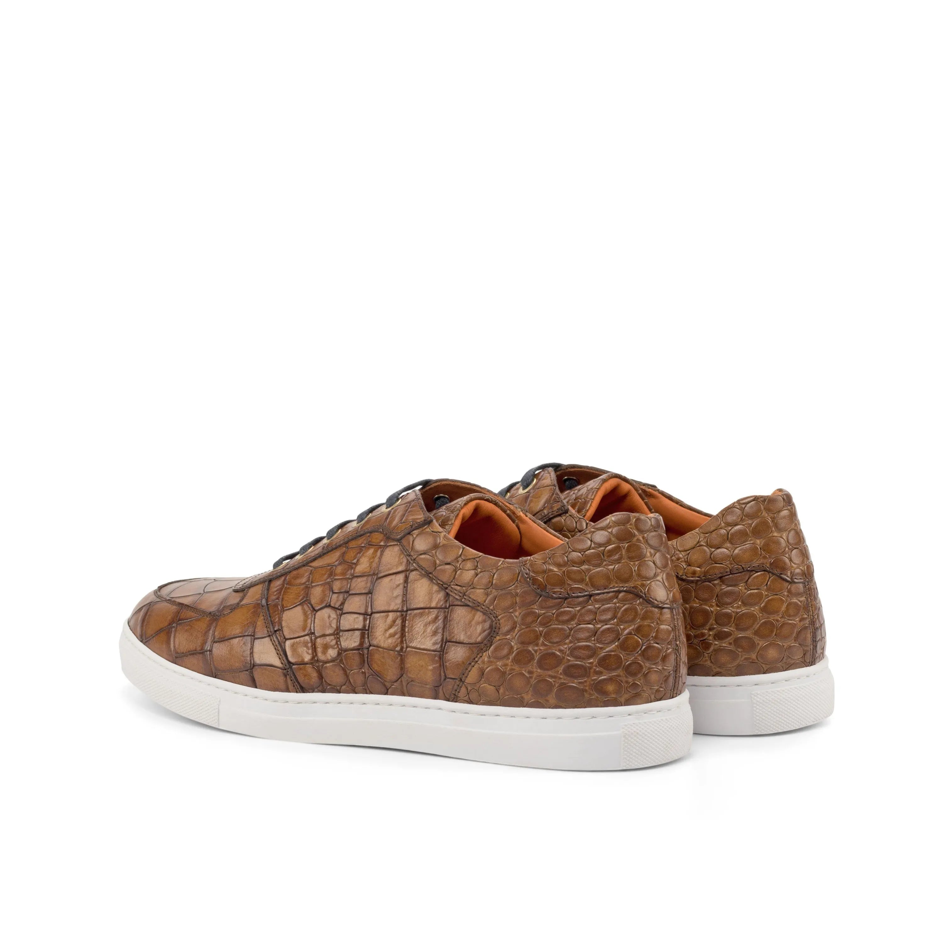 Hamalaya low brown crocodile trainer sneaker for men