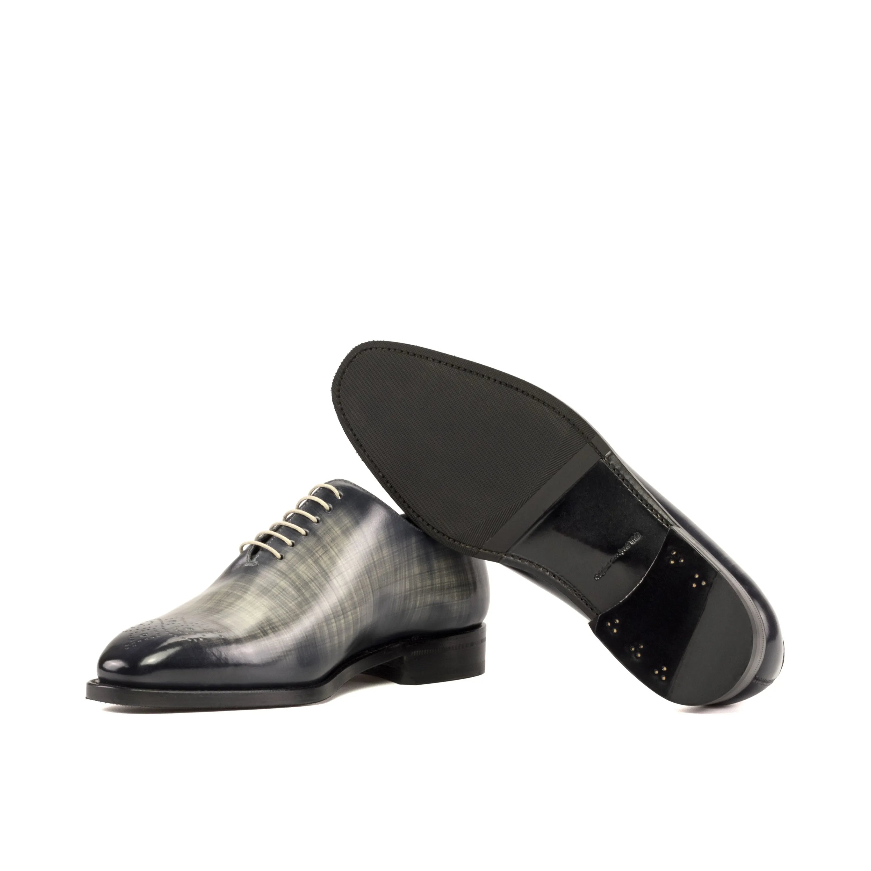 Gray Havier whole cut patina shoes II in leather