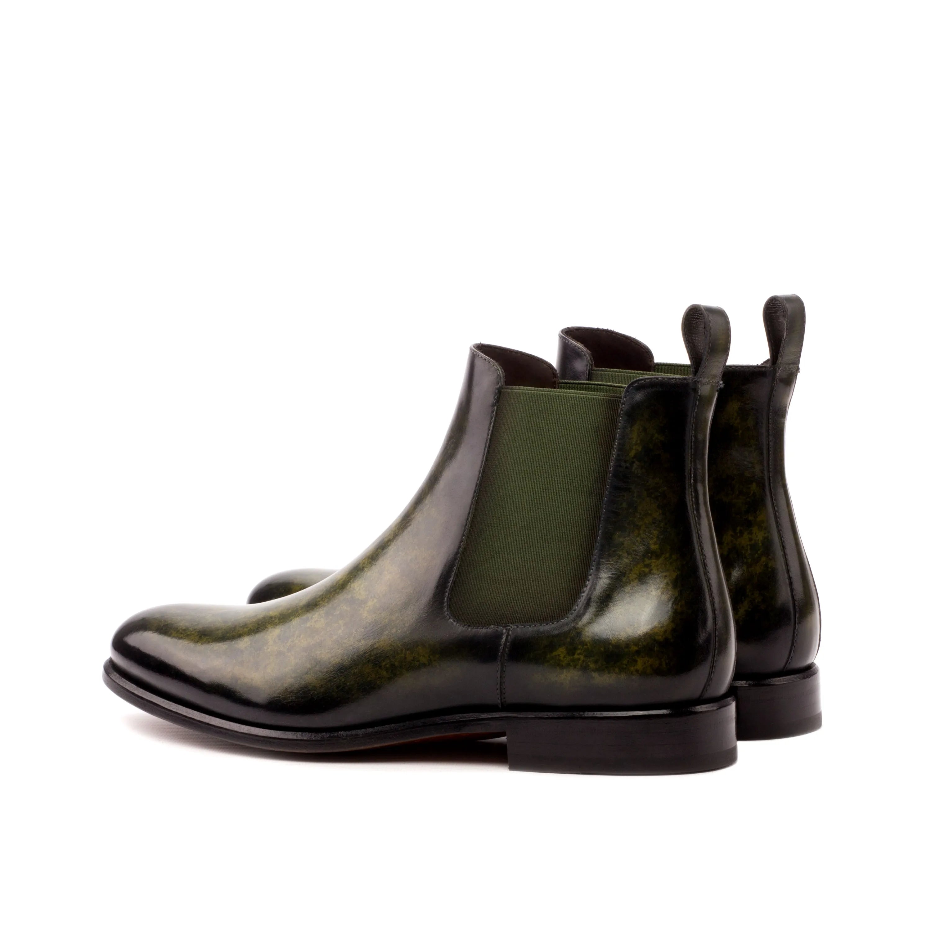 Green Irish Frank Chelsea Boot II leather boots rear view
