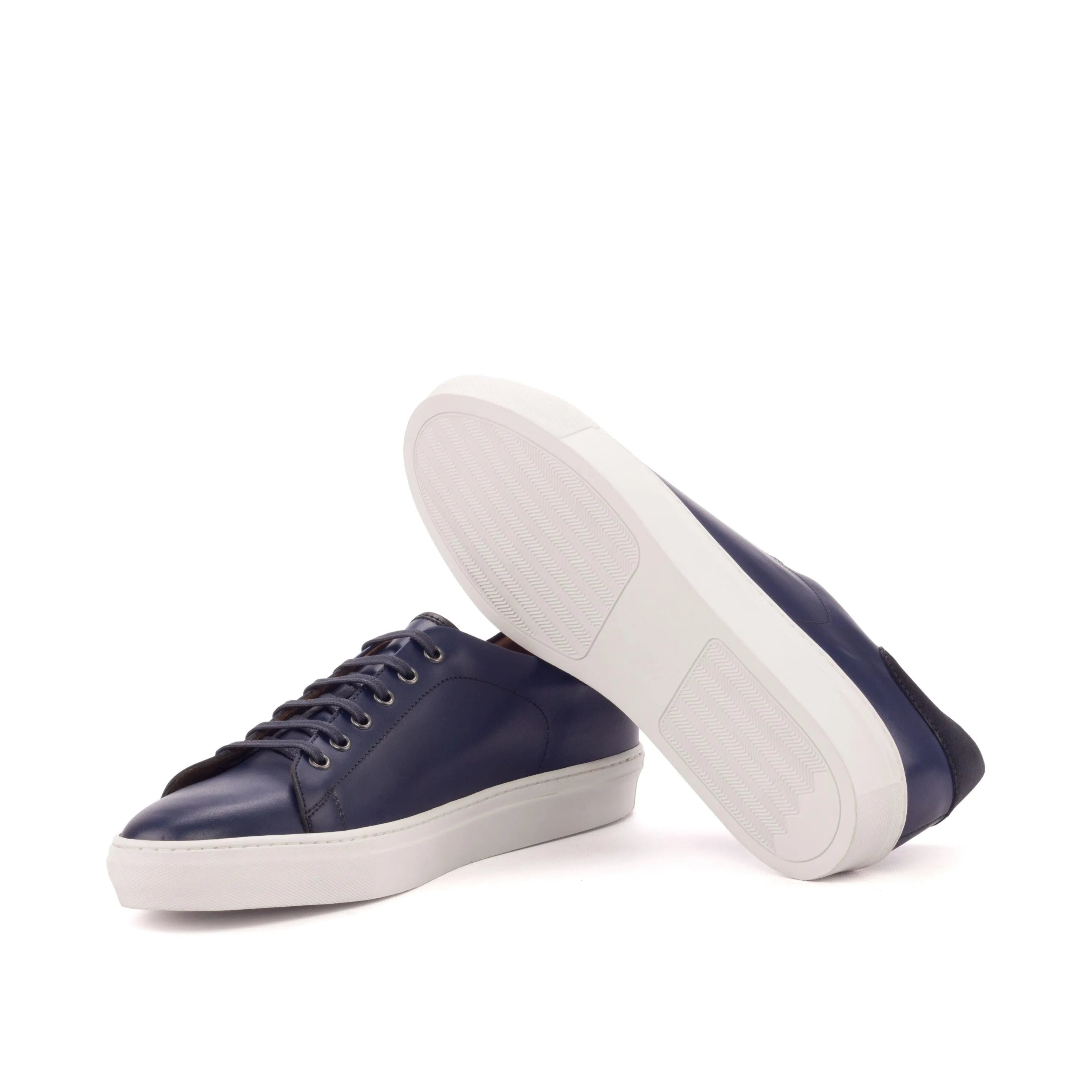 Pair of navy leather Jad Trainer sneakers