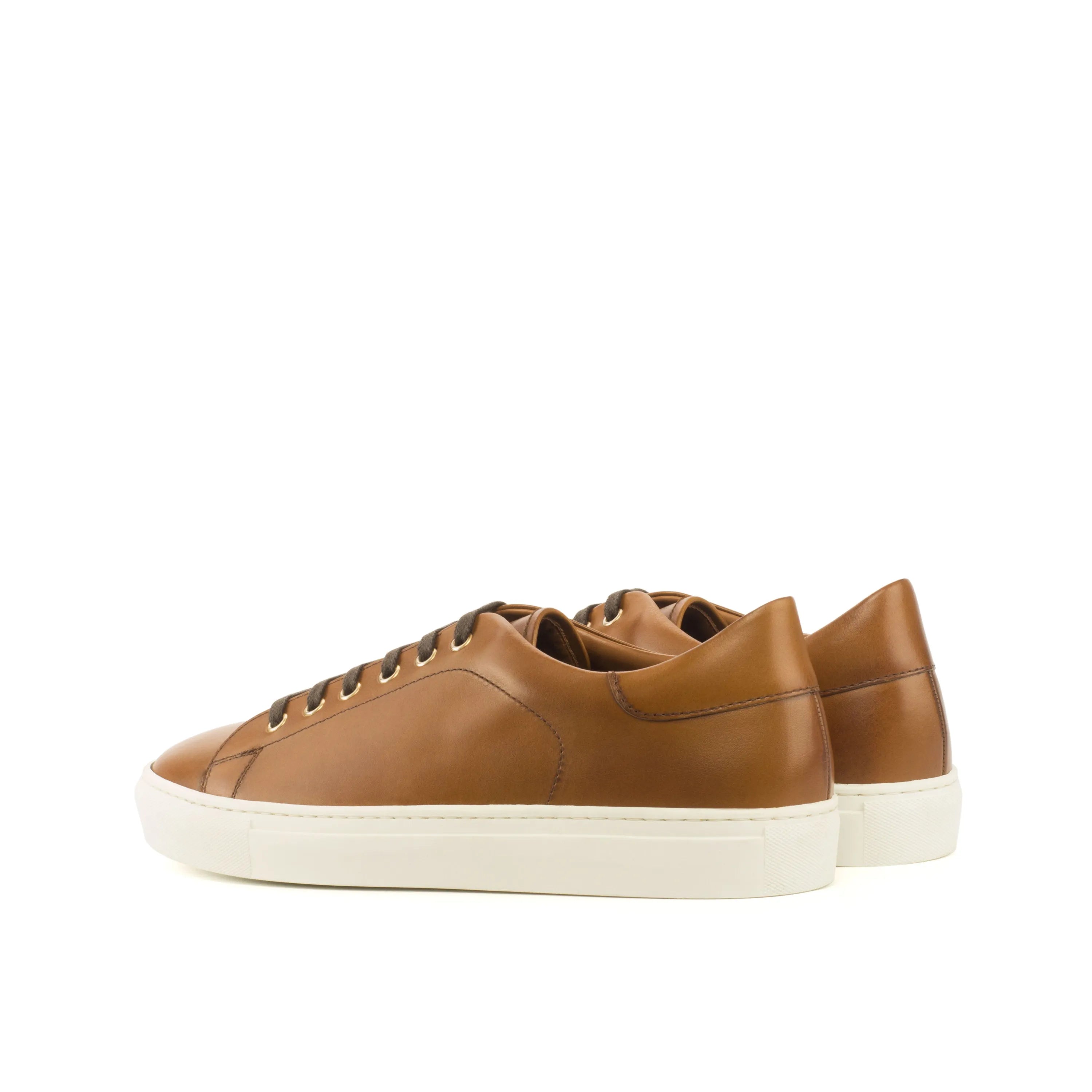 Tan Jero Trainer Sneakers II in tan leather, back view