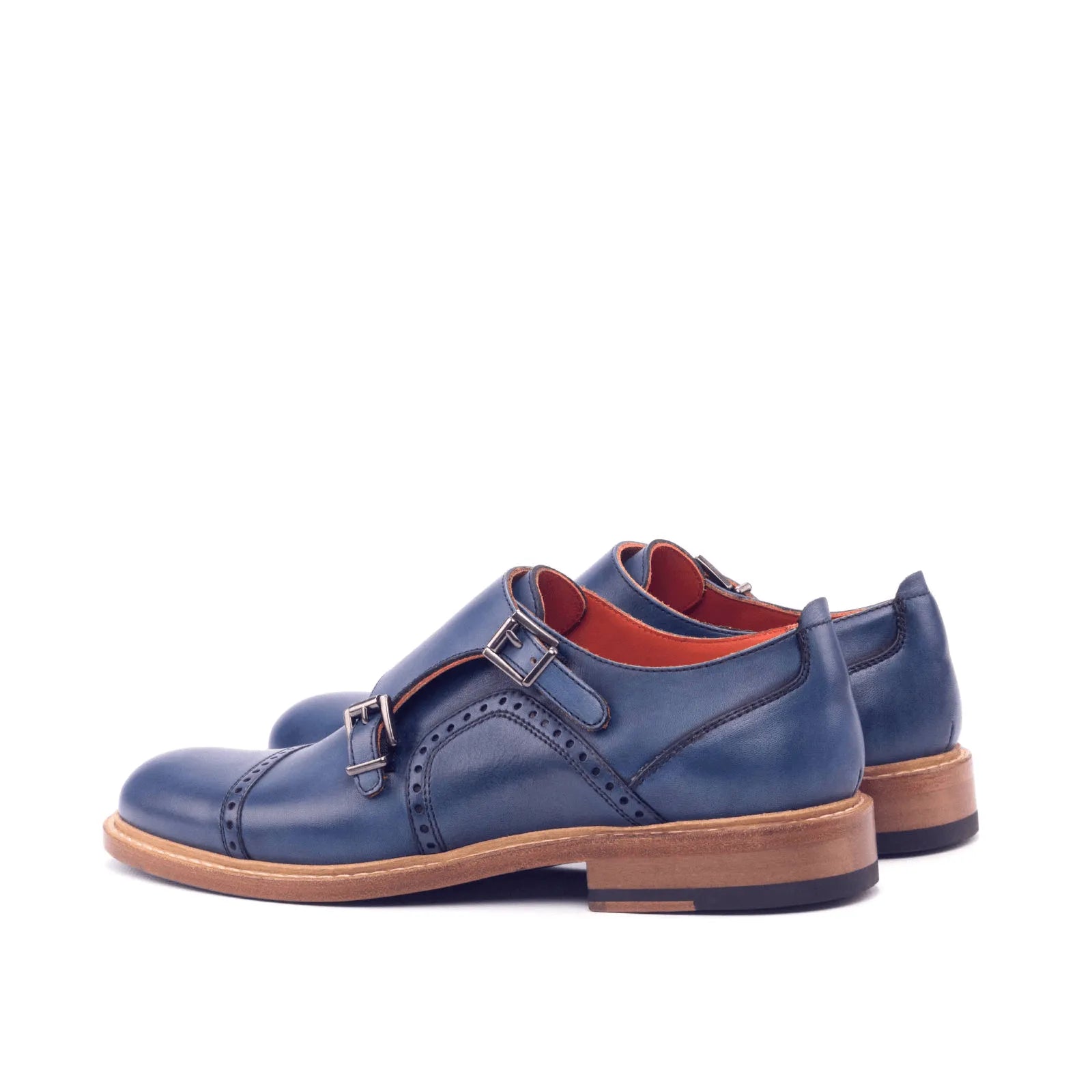 Julieta Woman Double monk strap shoes in blue leather