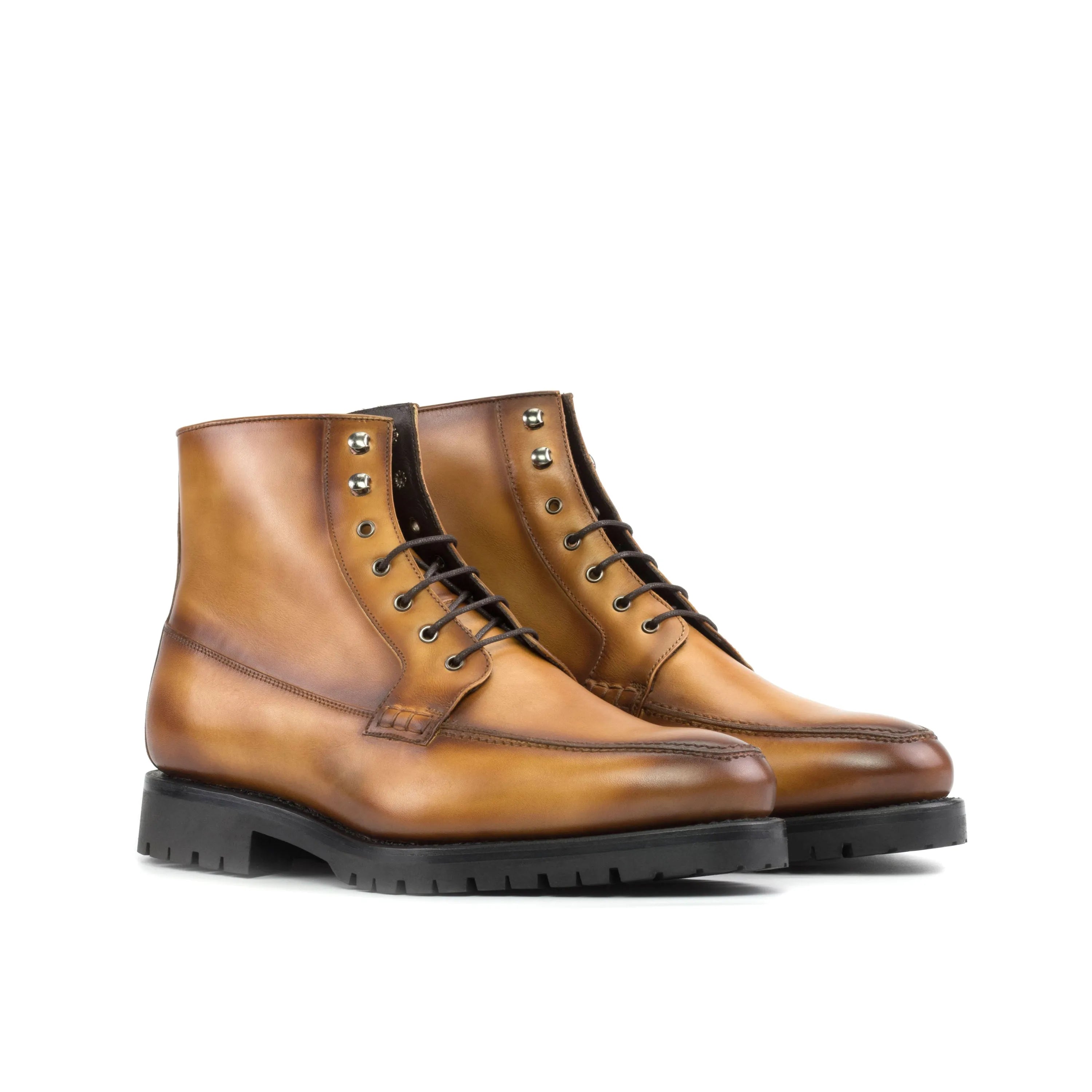 Pair of brown leather lace-up Landon Moc Boots