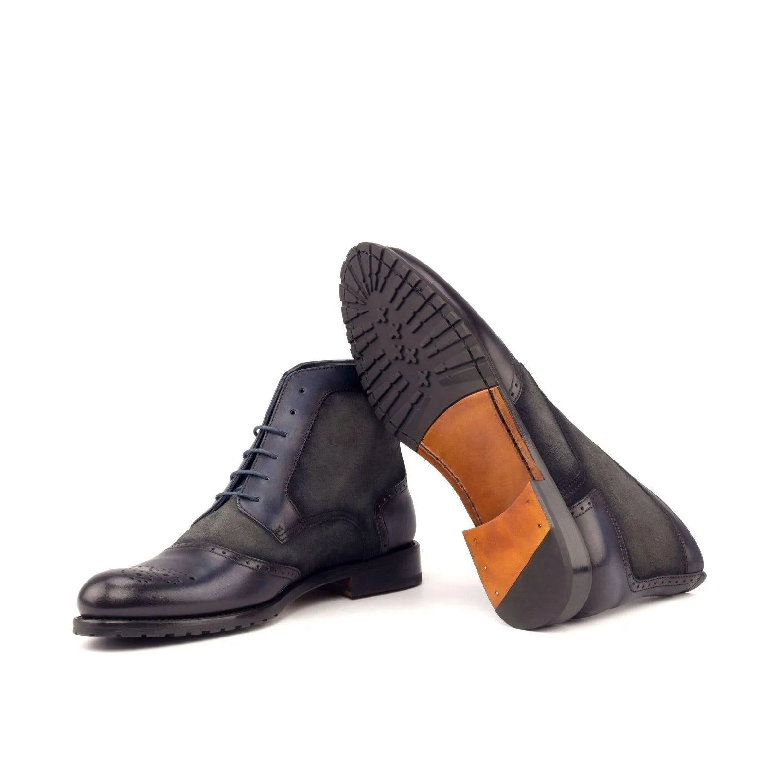 Lauren Ladies Brogue Boots II dark leather wingtip pair