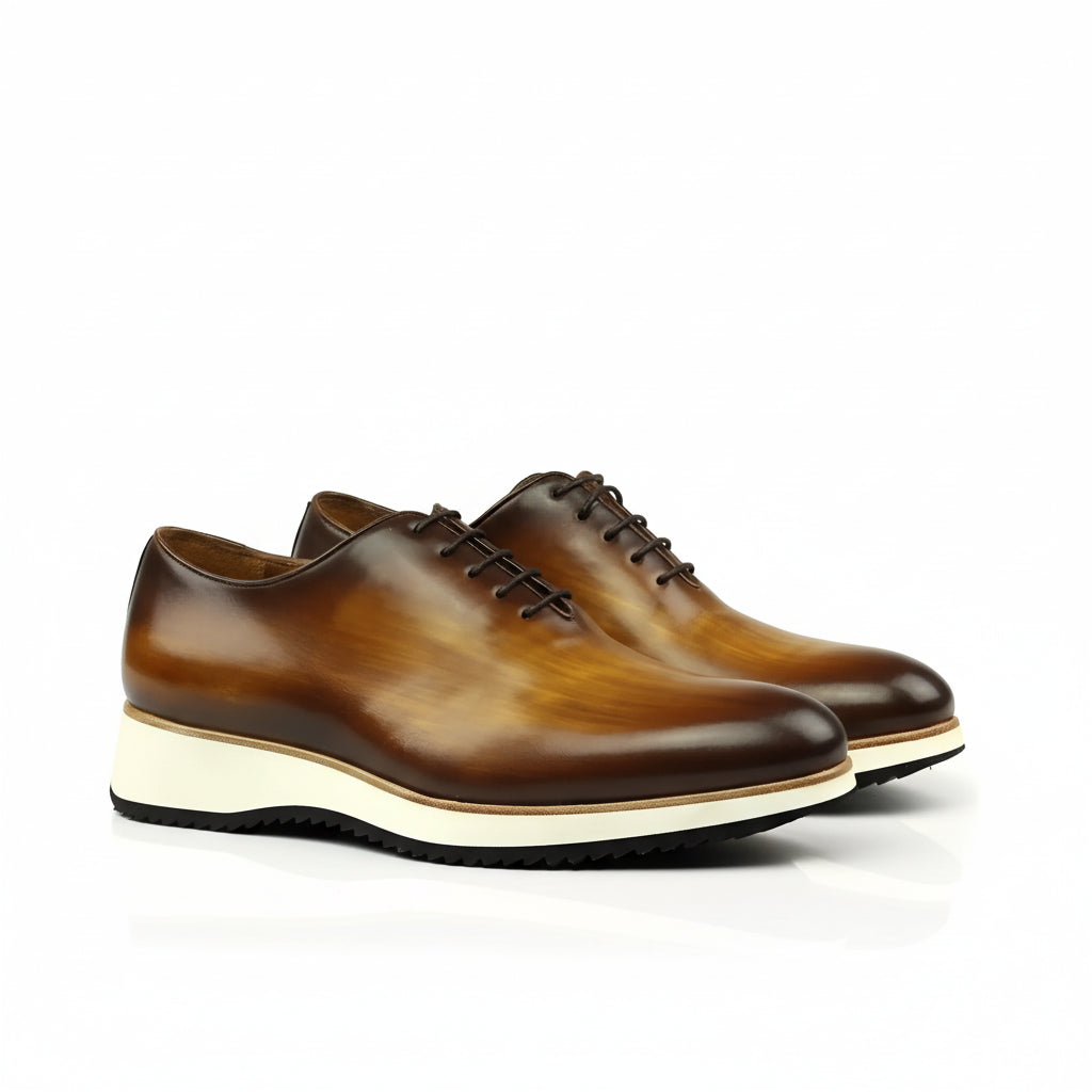 Lloyd wholecut patina brown leather dress shoes