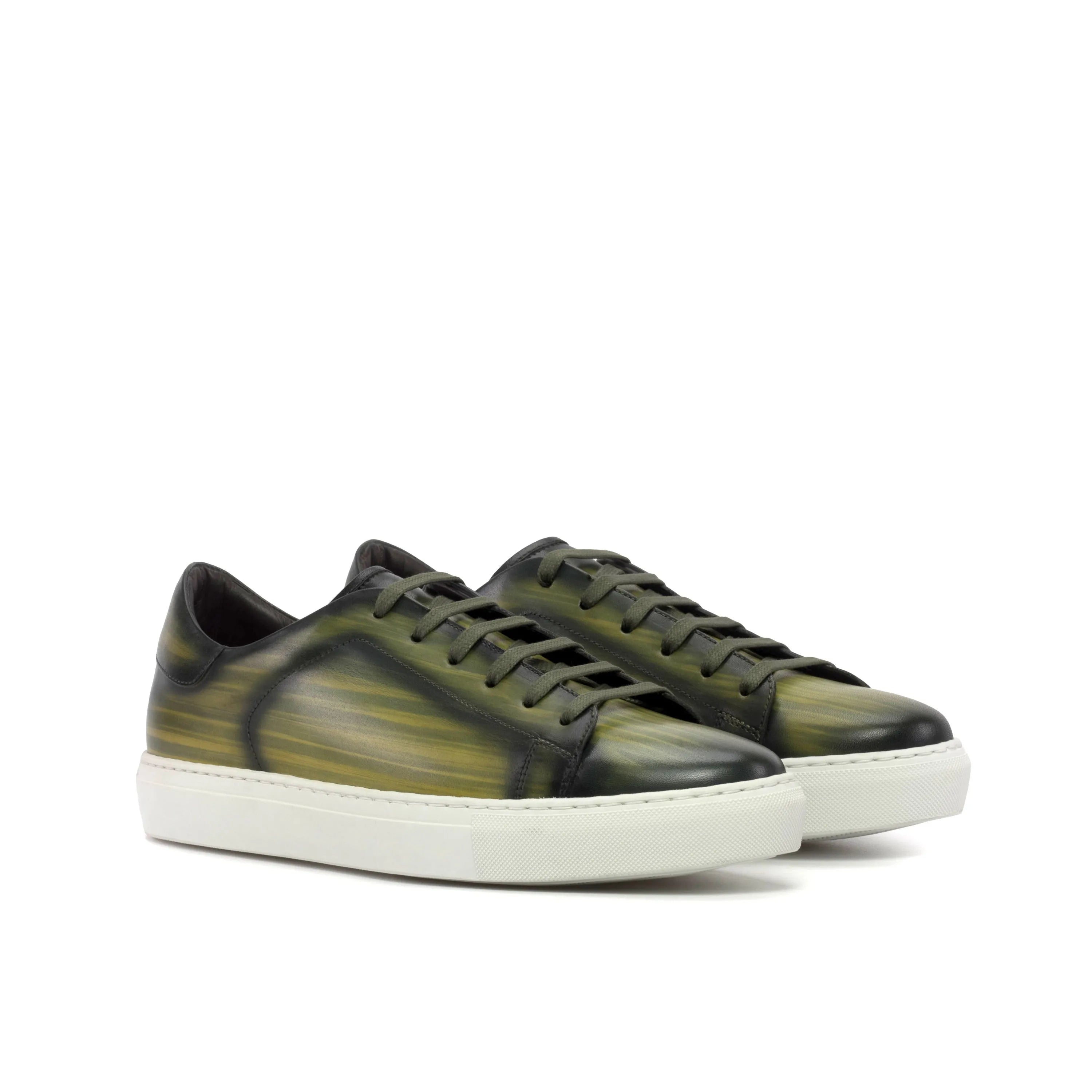 Green Lunar Trainer Patina cupsole trainer sneakers back view