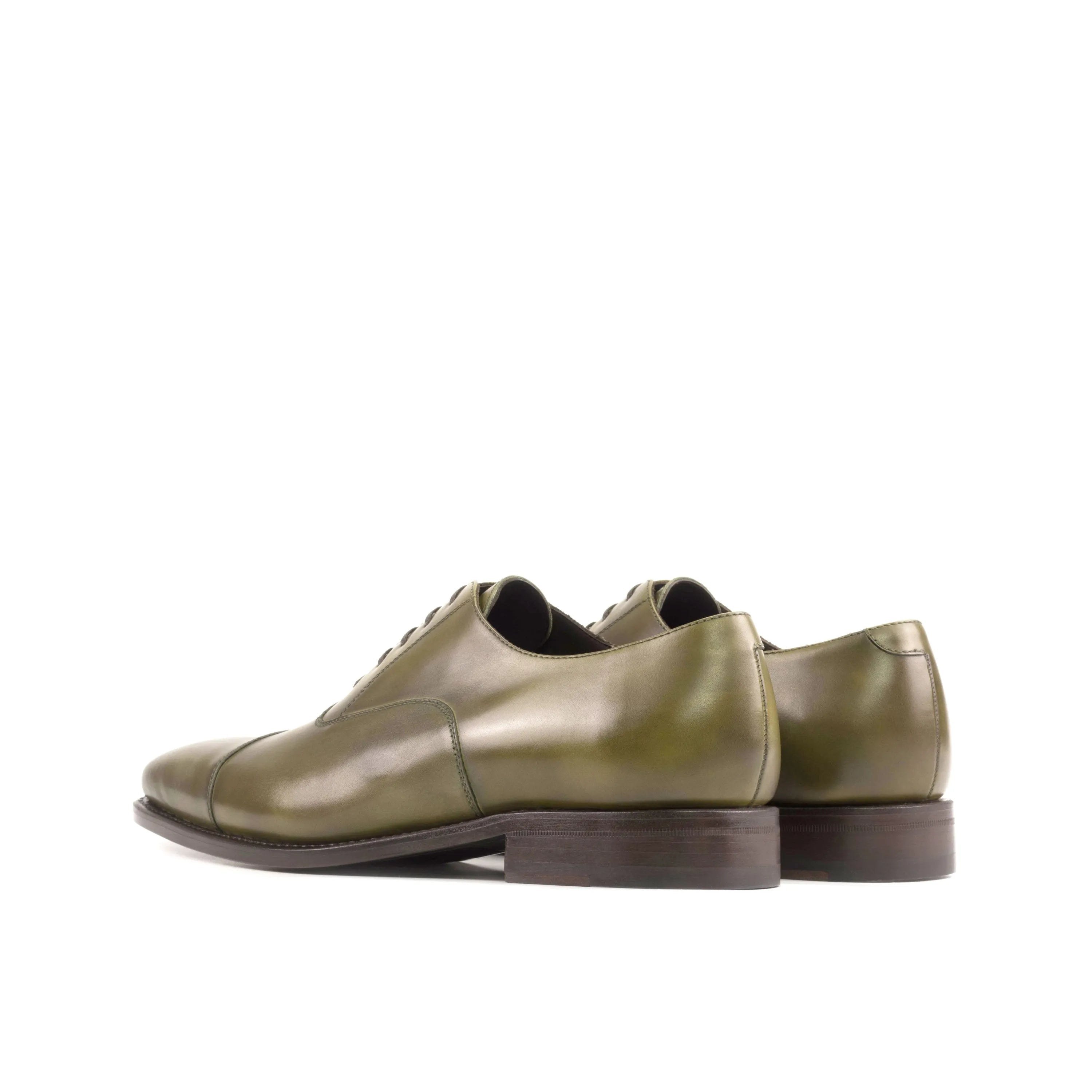Olive green leather Malkom Oxford Shoes II in fast lane style