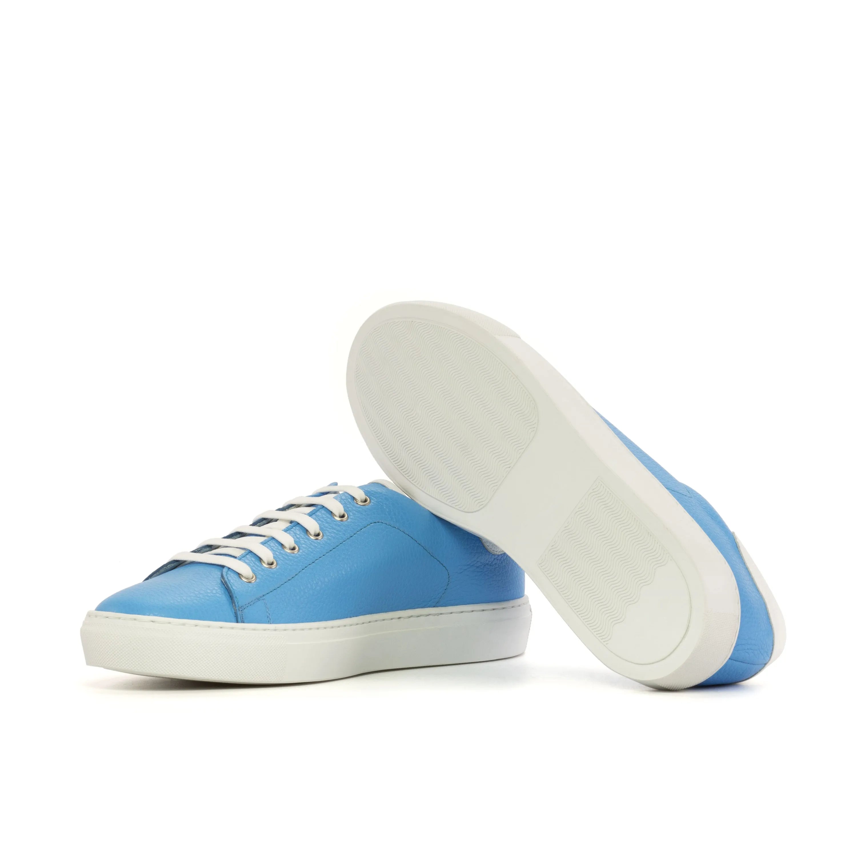 Light blue grain Italian leather Malta Trainer Sneaker II cupsole trainer