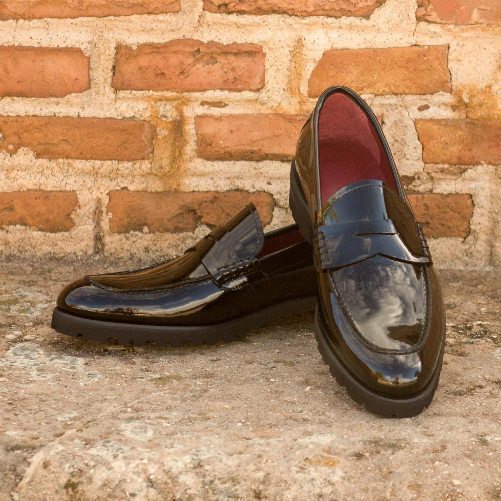 Shiny black patent leather Marina Ladies Loafers II