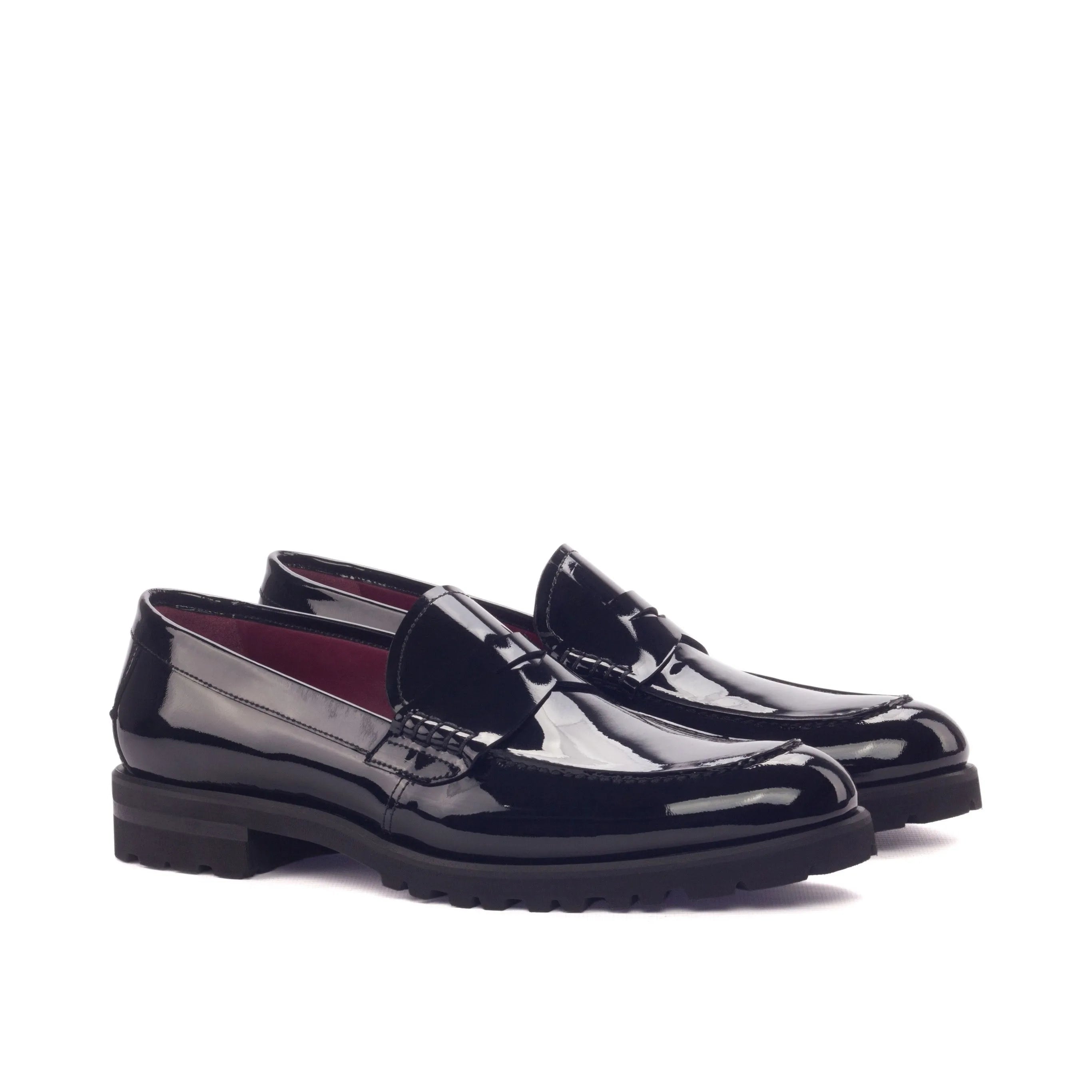 Shiny black Marina Ladies loafers pair