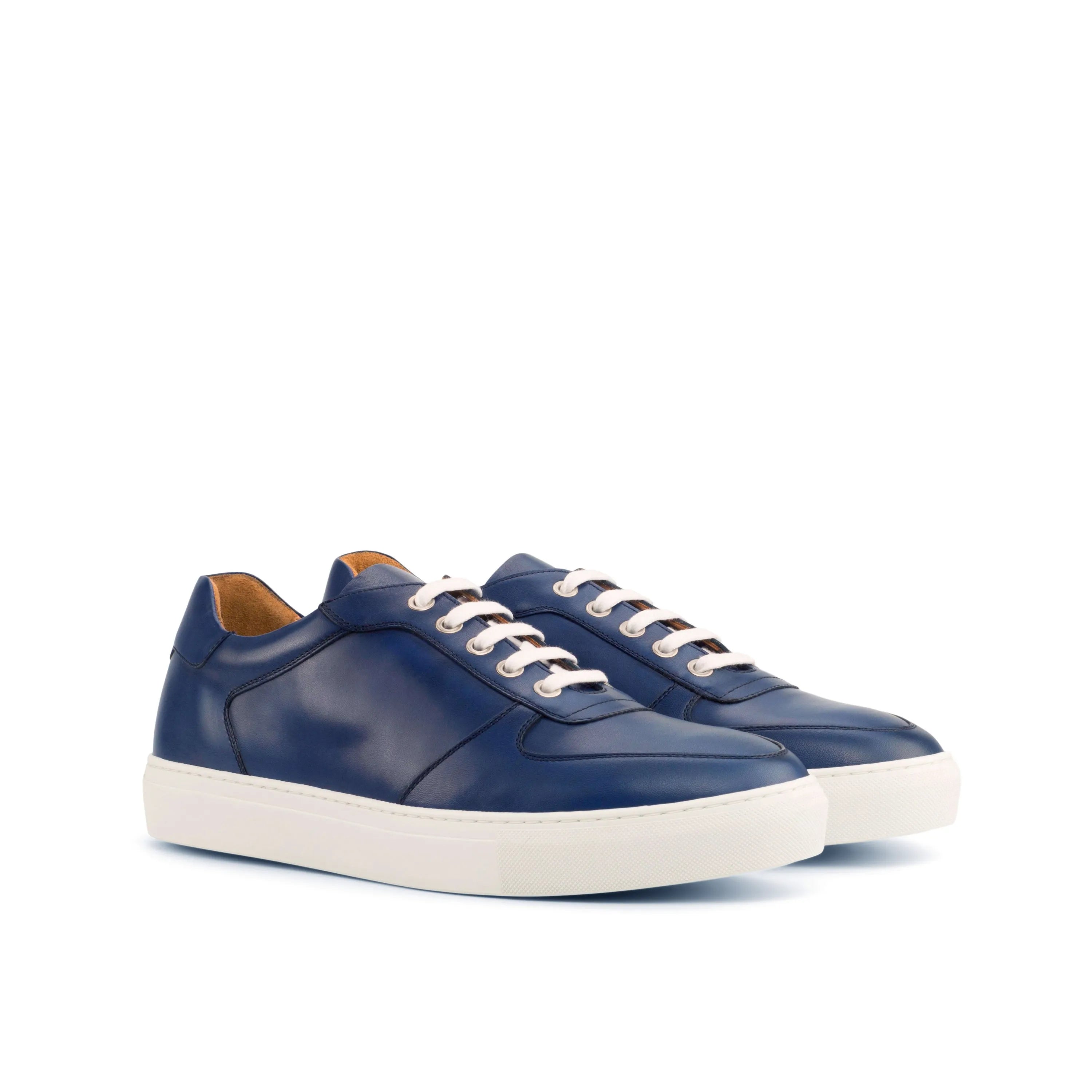 Markey77 low top trainer sneaker in blue leather for men