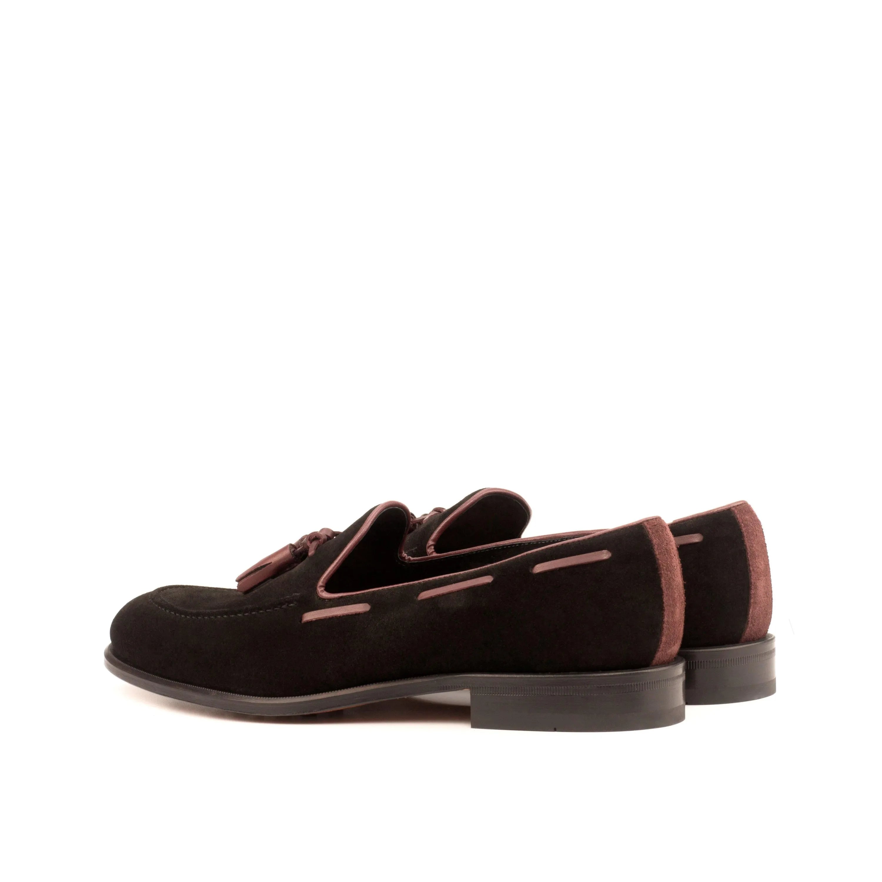 Black suede tassel Nonda Loafers II with rounded toe for men