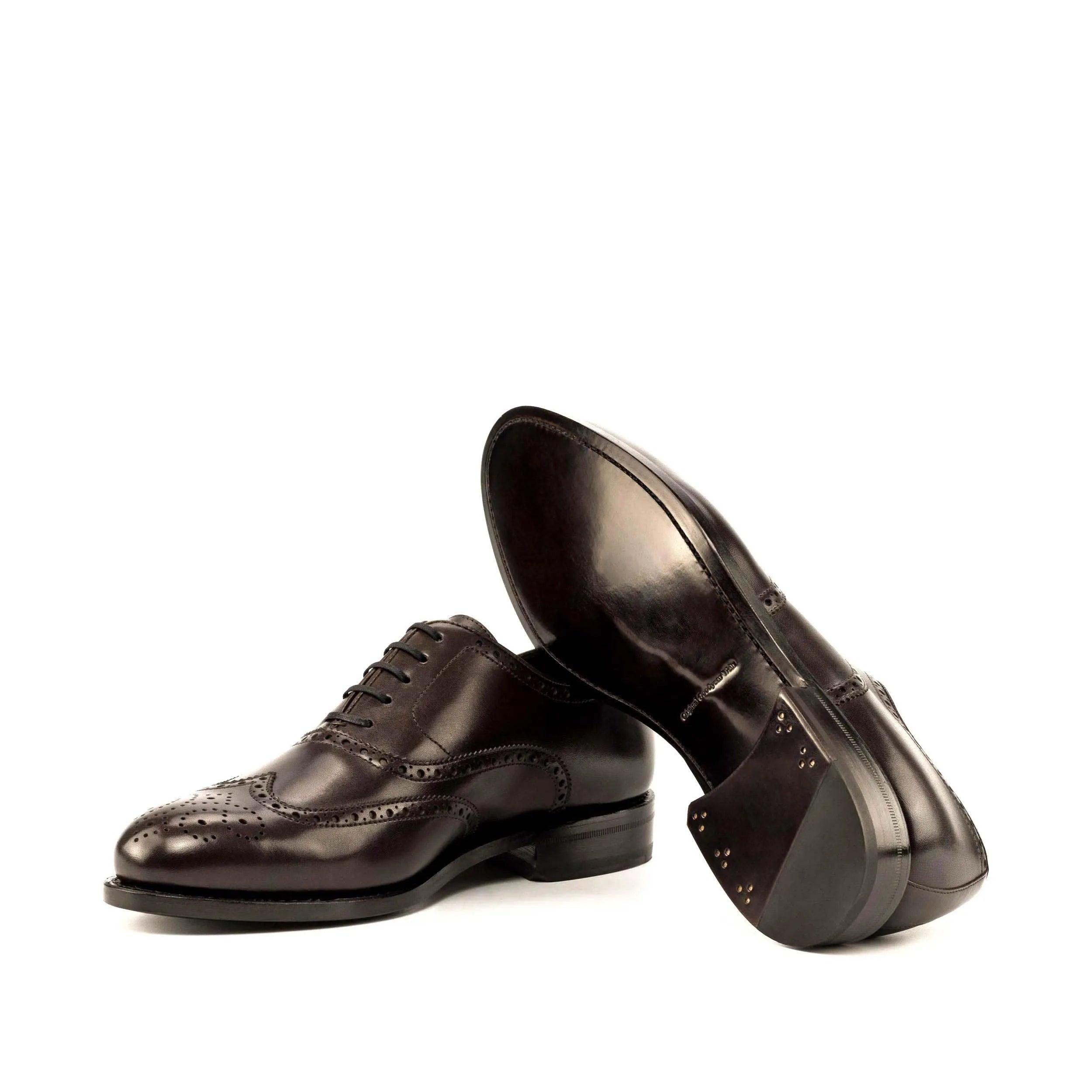 Pair of brown leather Olivers full brogue dress shoes