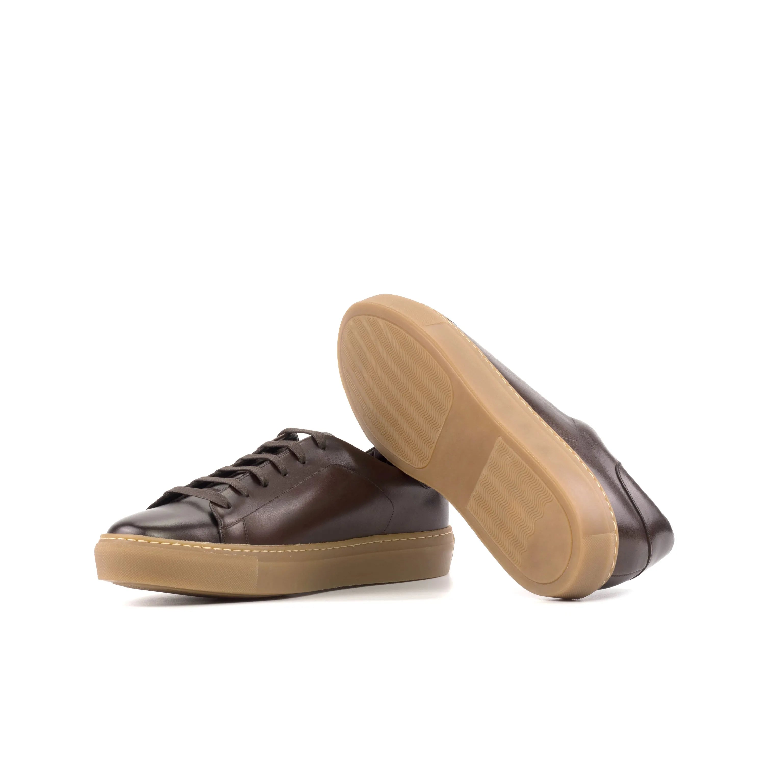 Brown Ophelio trainer sneaker with gum cupsole soles
