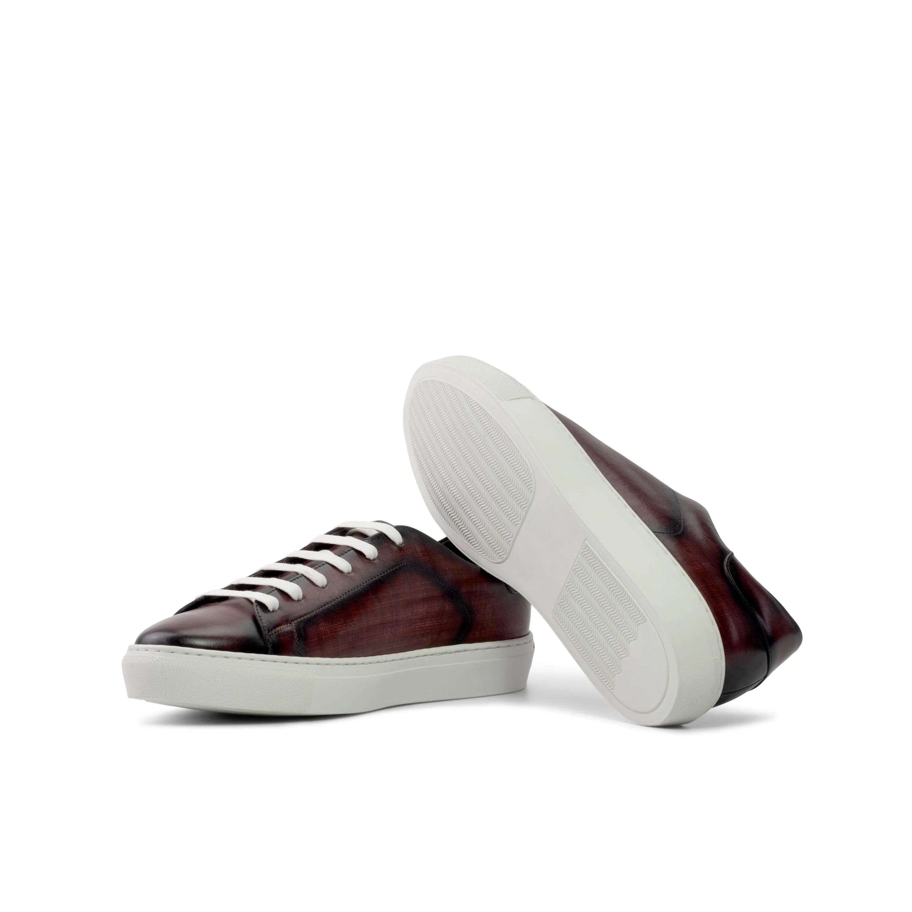 Burgundy leather Orion Trainer Patina cupsole trainer sneaker