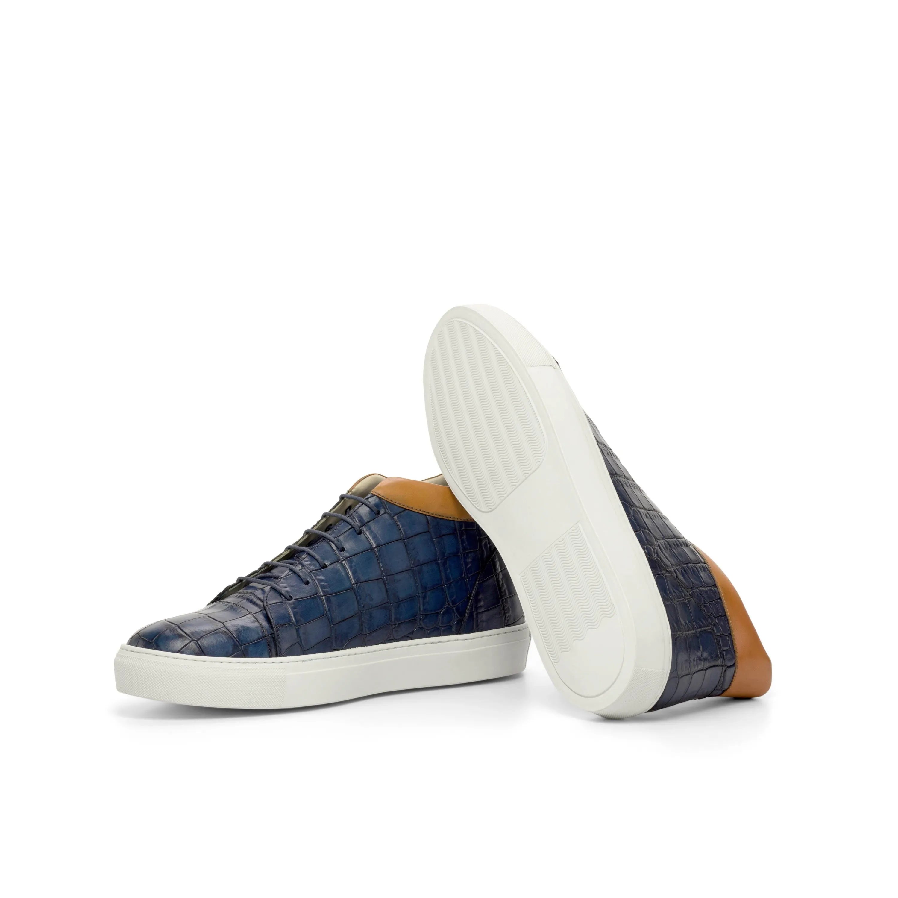 Blue P81 High Kicks leather high-top sneakers