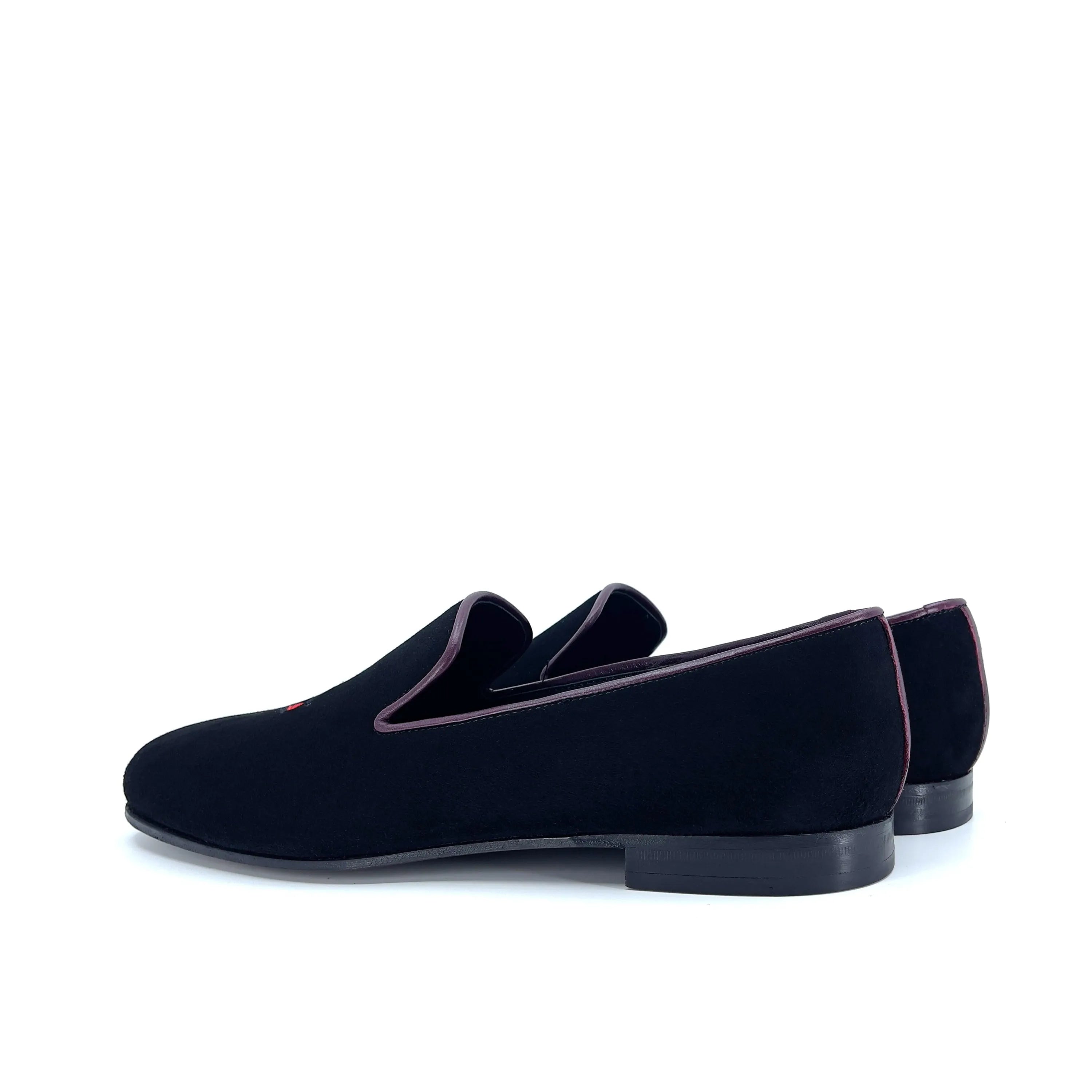 Black Pete Wellington slipon loafers in velvet