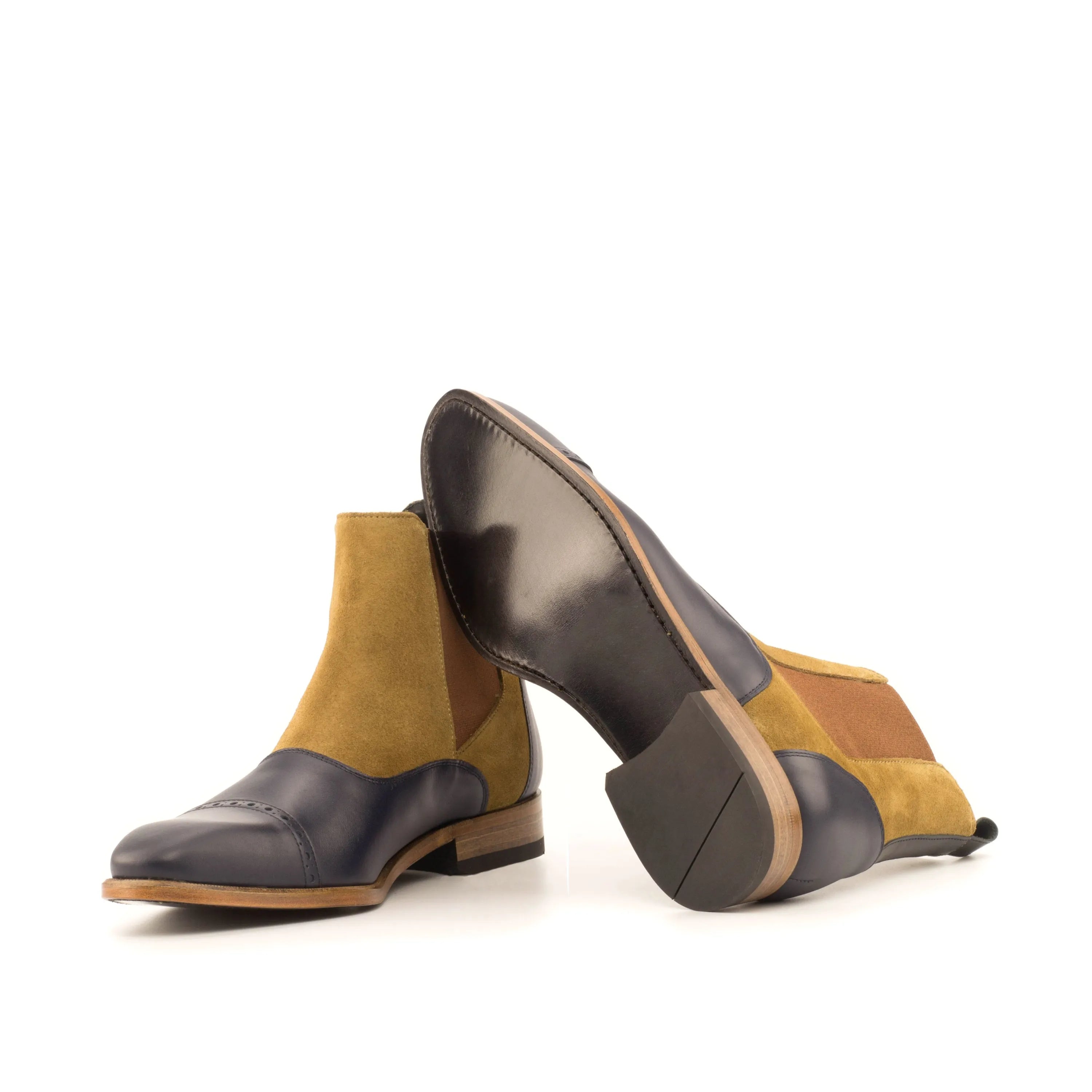 Prevenzano Chelsea boots in two-tone leather