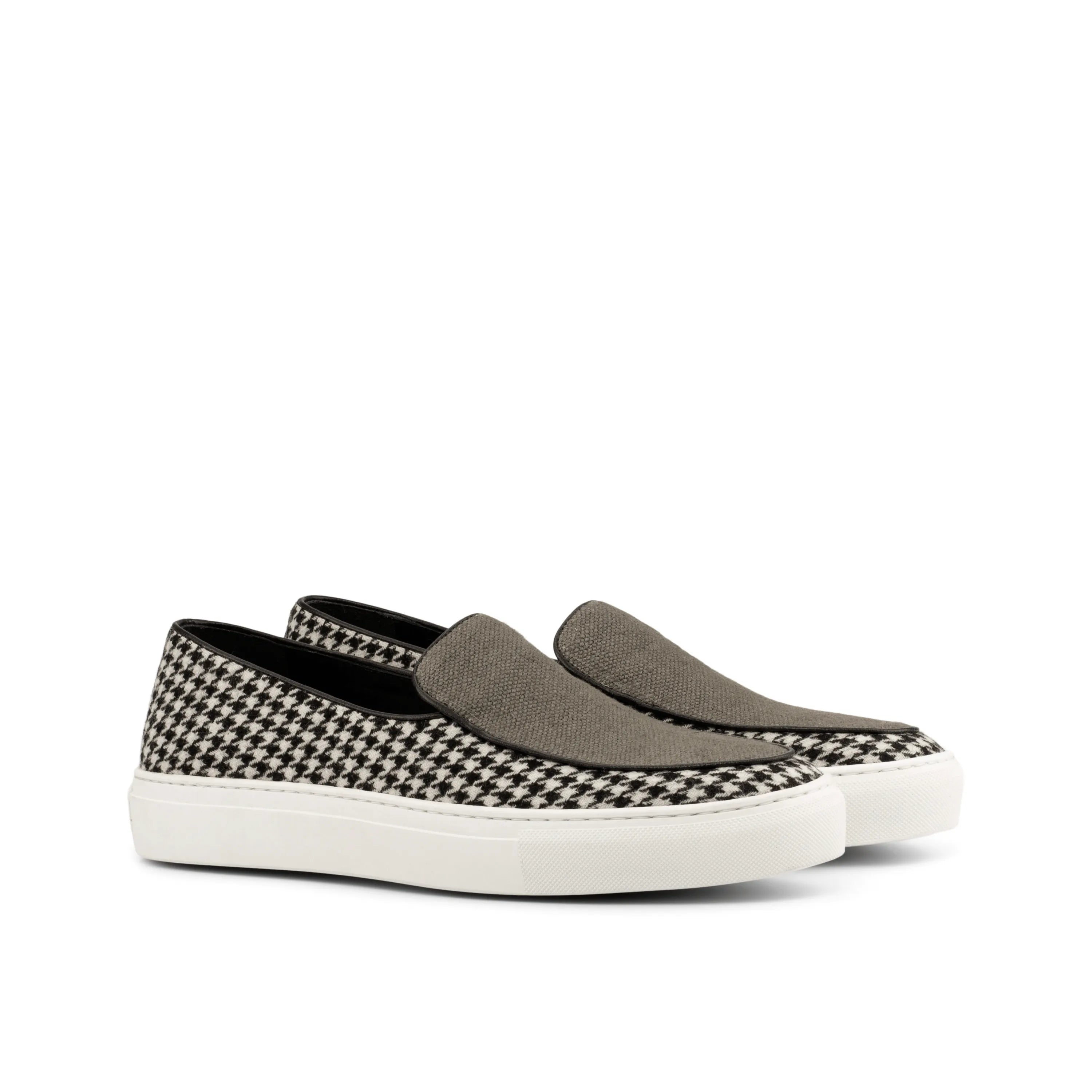 Proctor Belgian sneaker in houndstooth slip-on design