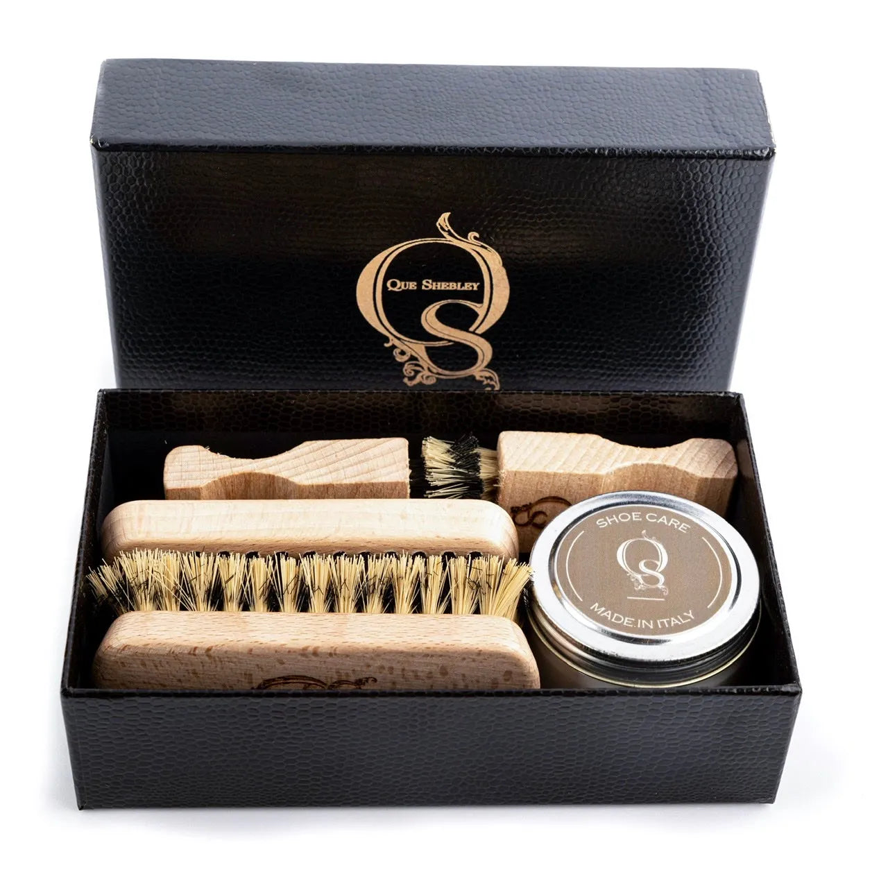 Q Lux leather care kit shoe care kit in black box