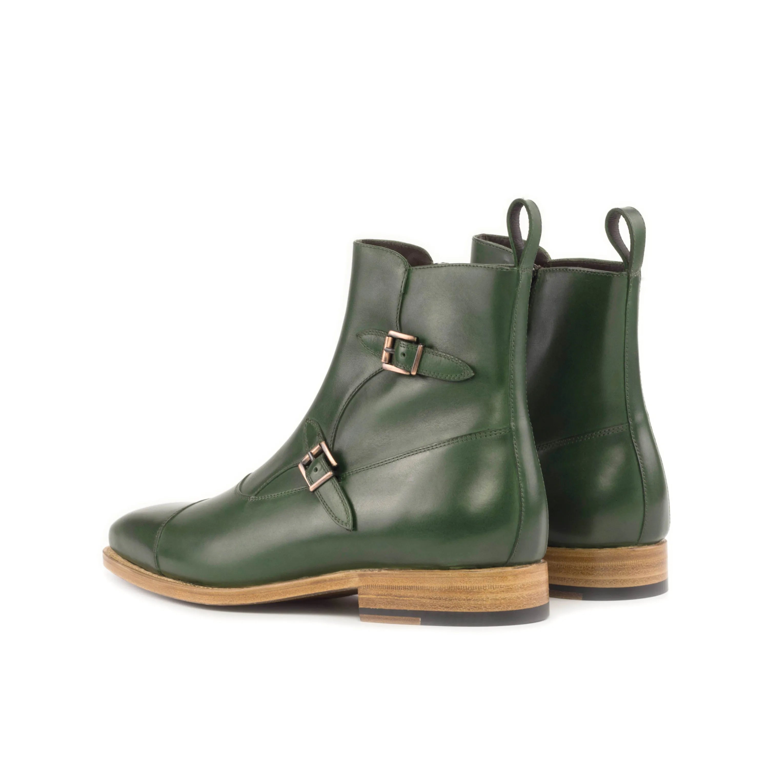 Ralphie Octavian Boots II in forest green vitello with leather sole