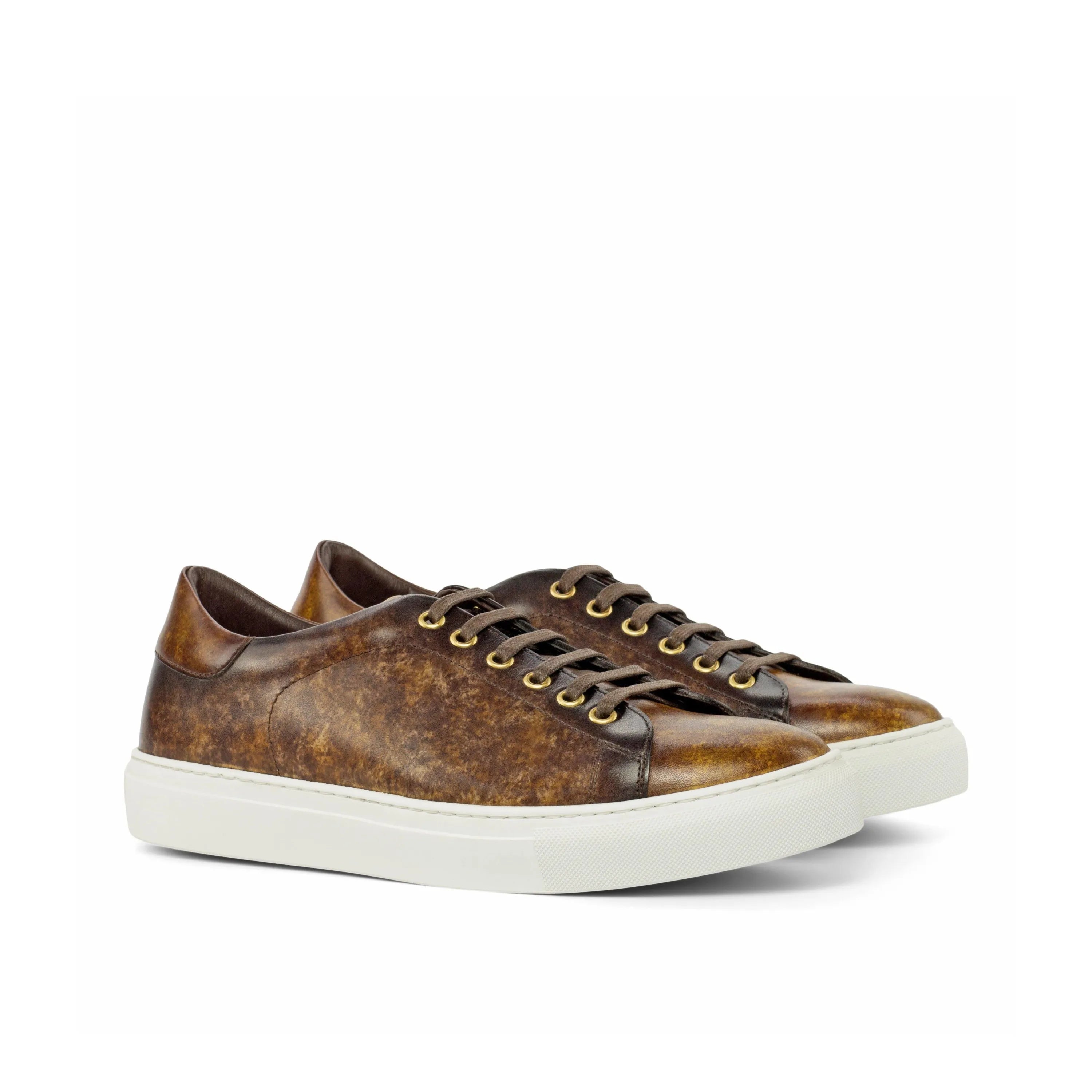 Brown Robio Trainer Patina sneakers with white soles