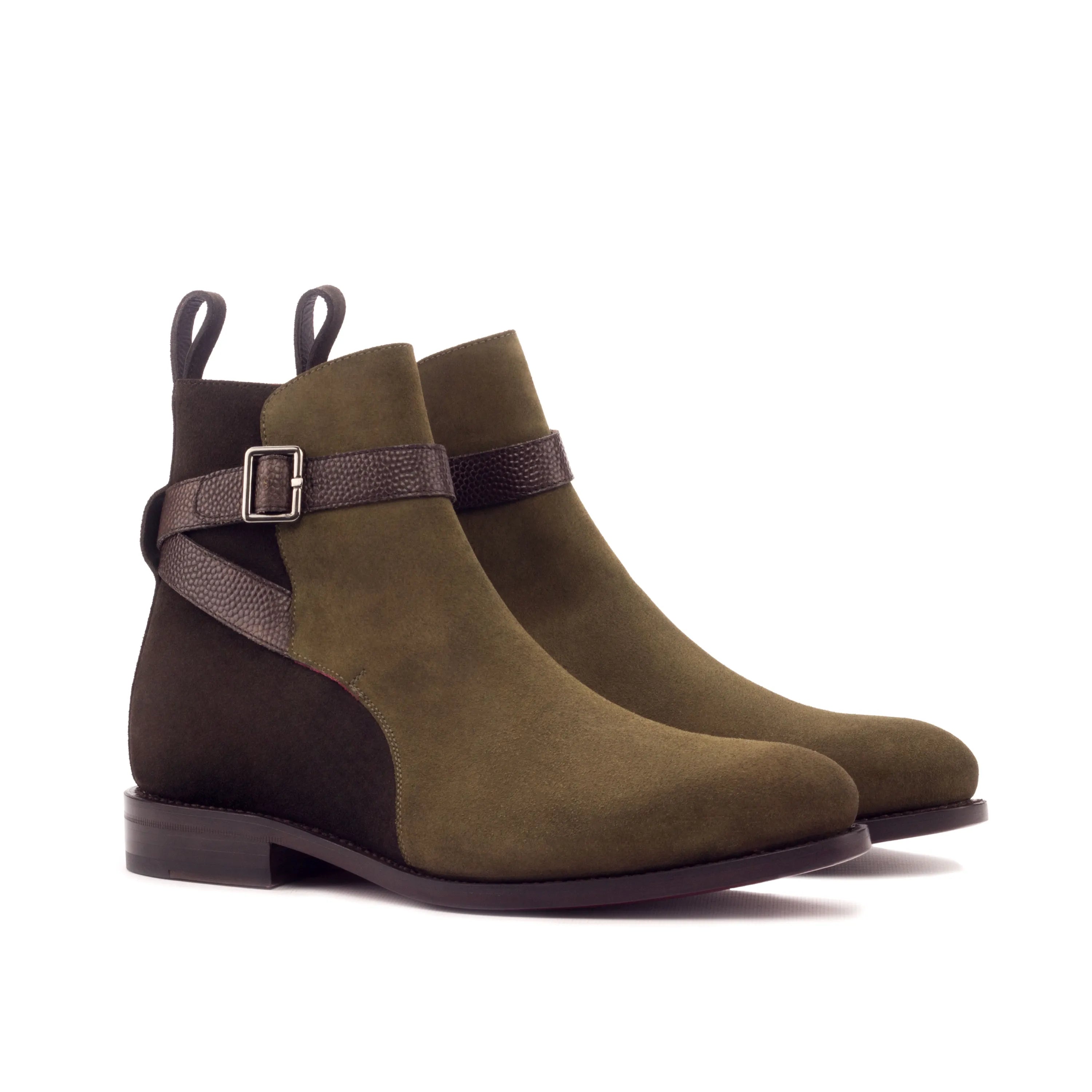 Ronaldo Jodhpur boots: two-toned leather ankle boots with buckle strap
