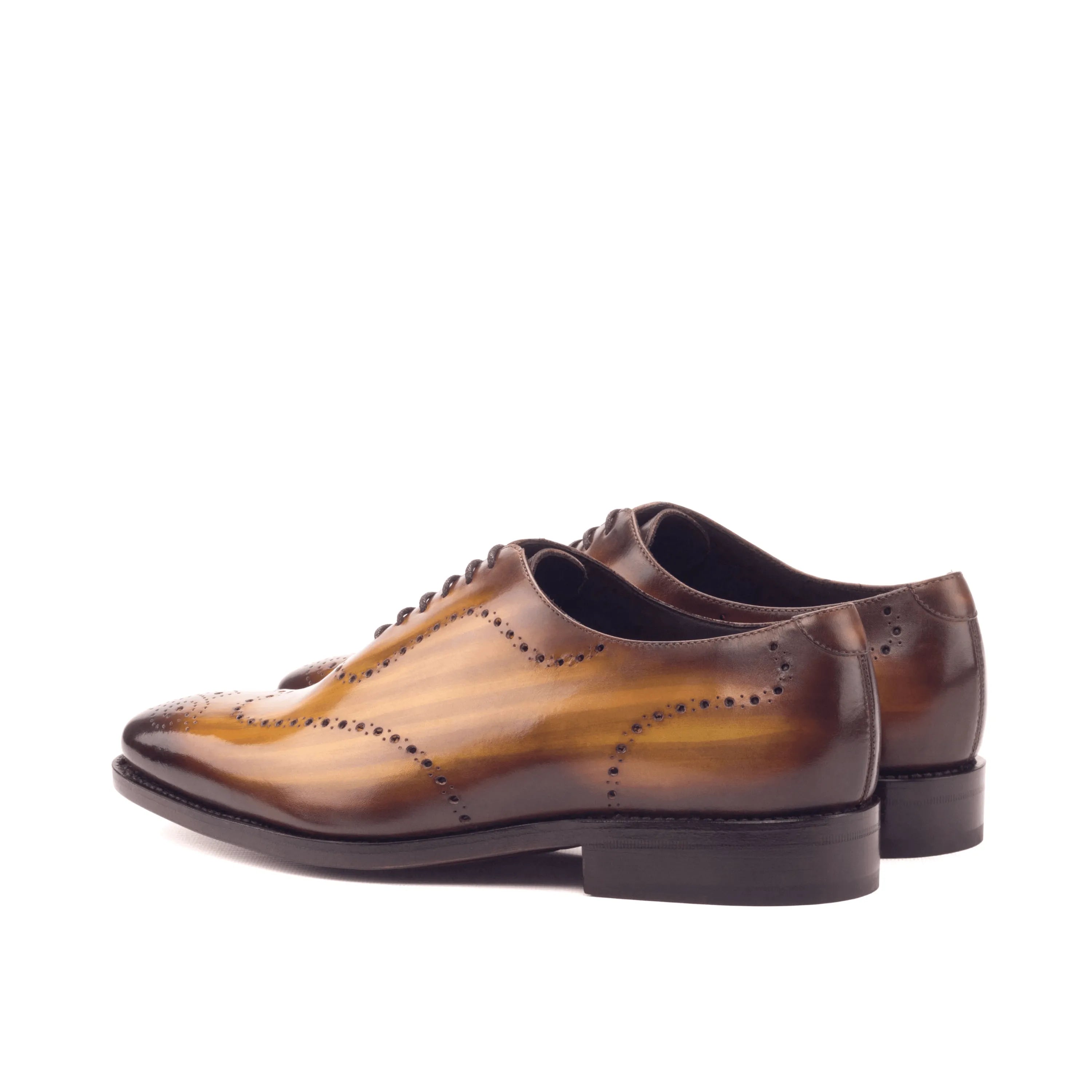 Roselli whole cut patina II brown leather dress shoes