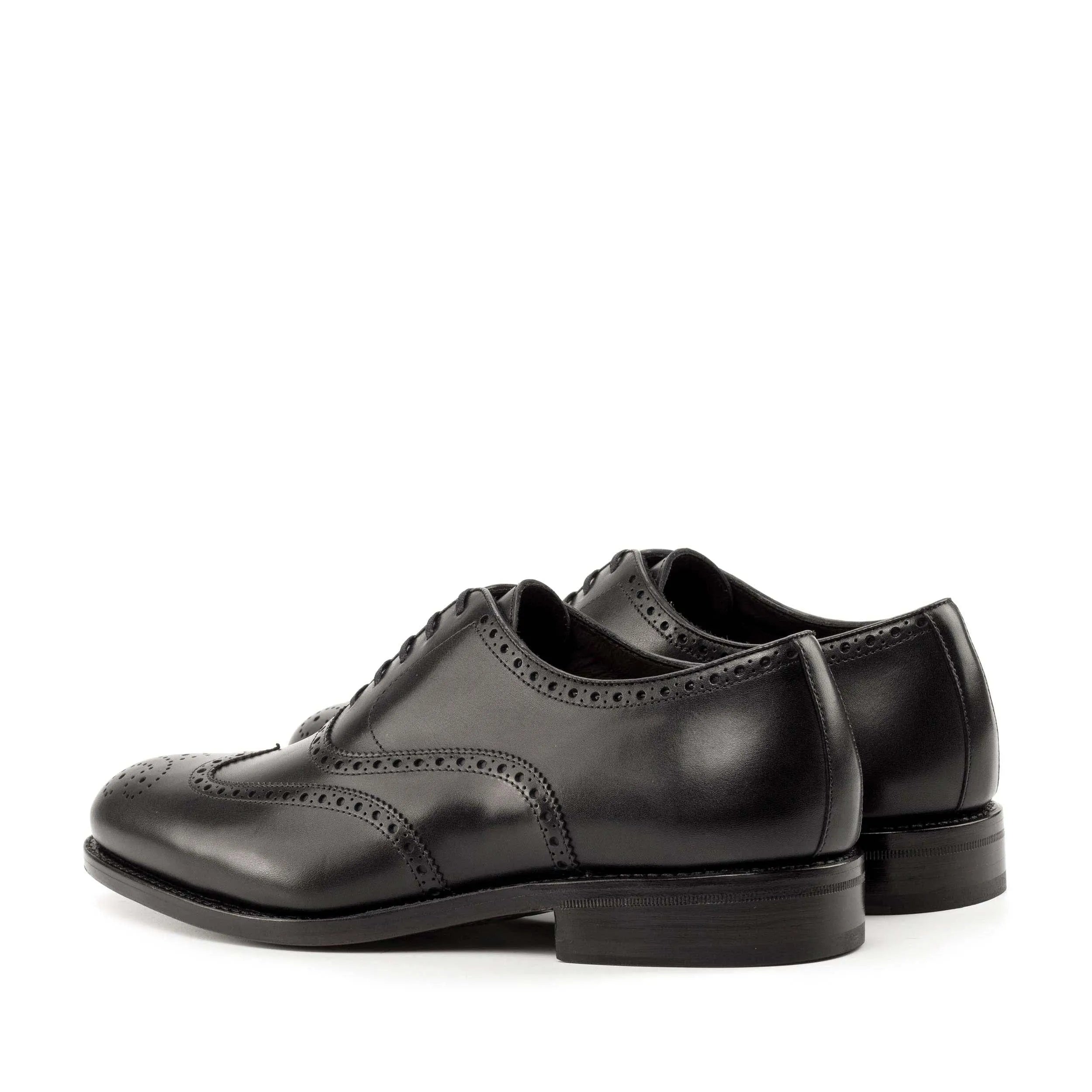 Pair of black leather Rover full brogue shoes II