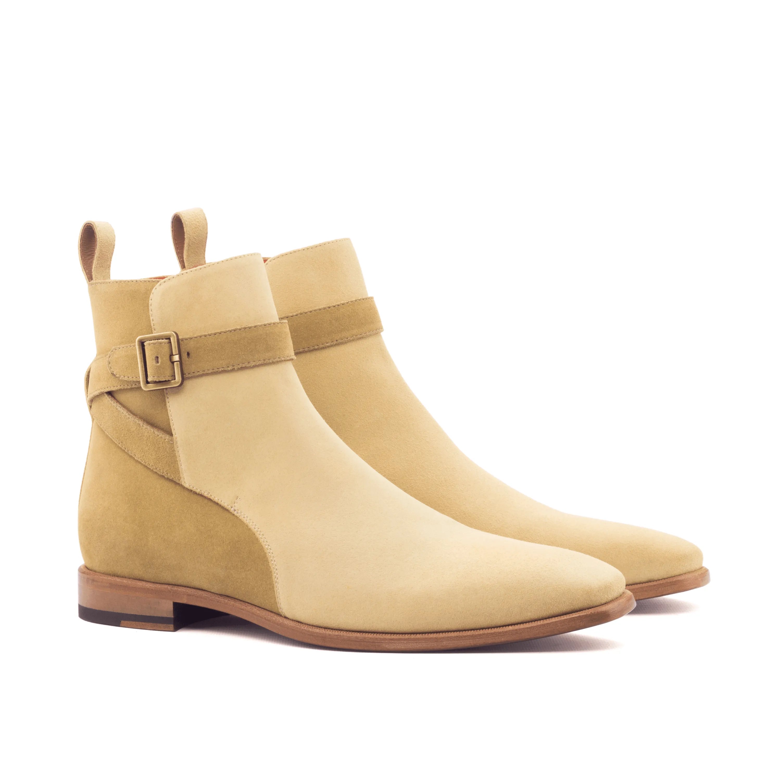 Beige leather Royalty Jodhpur Boots II ankle boots