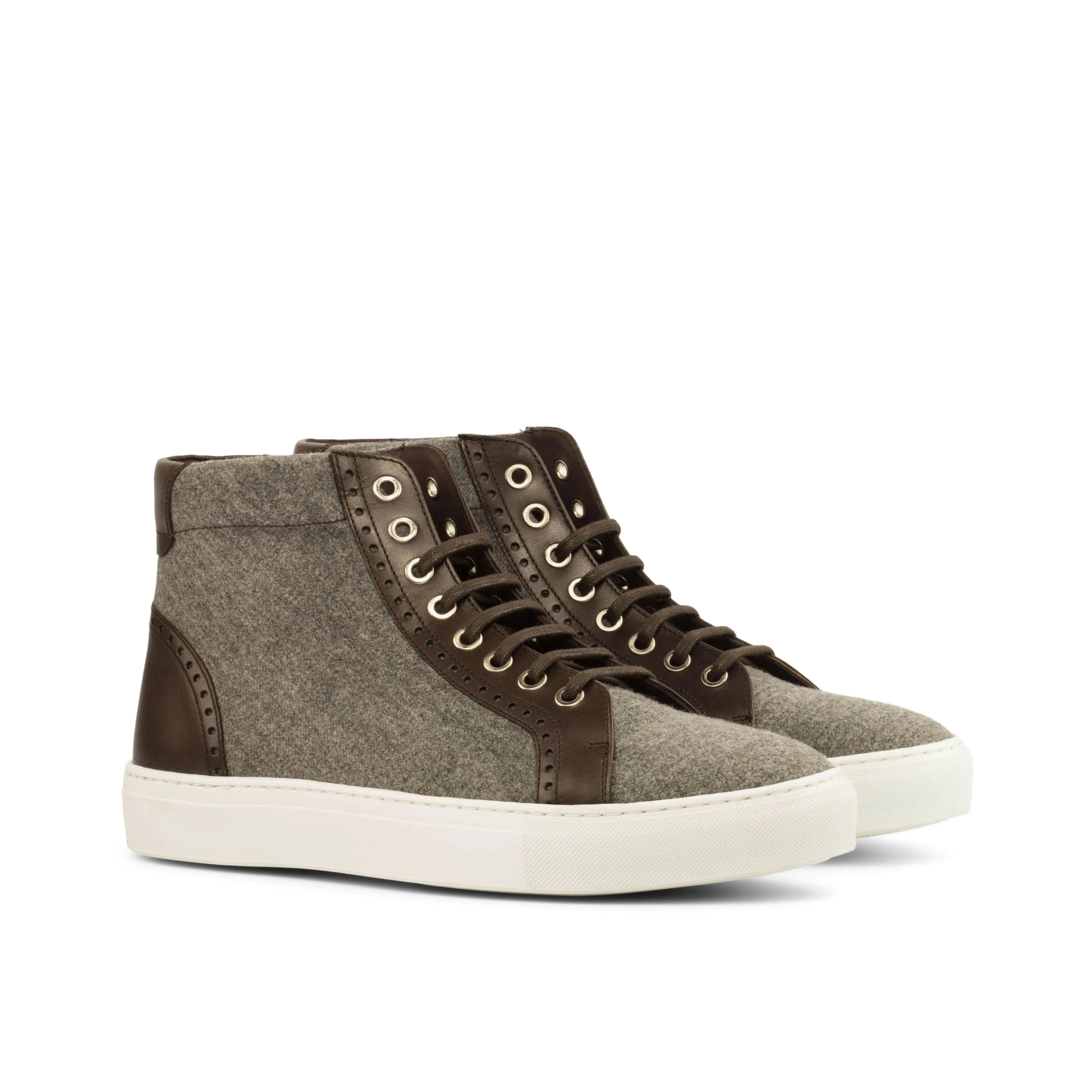 RQ72 High Kicks Sneakers II gray and brown high-top sneakers