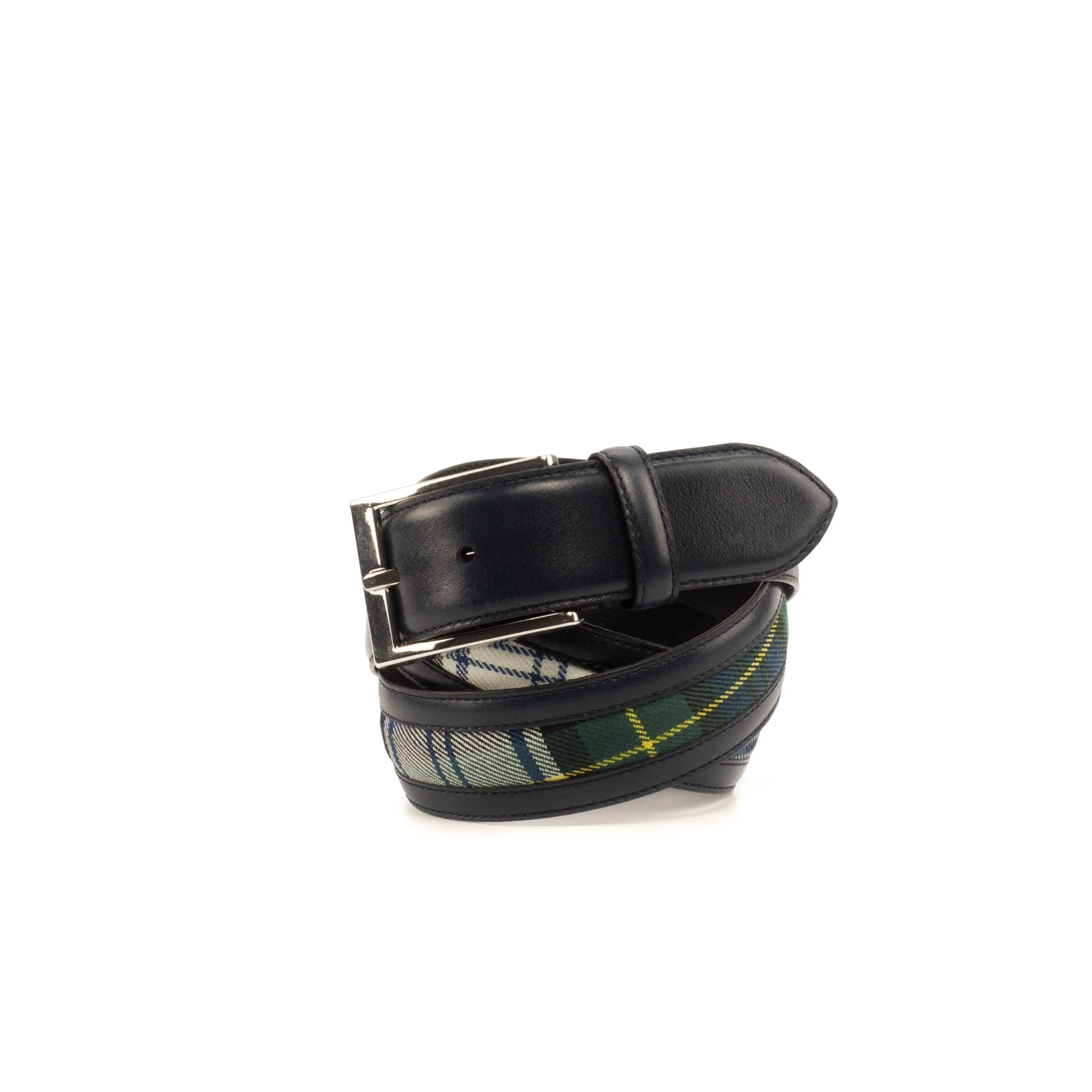 Sahnish Venice Belt II in plaid and leather