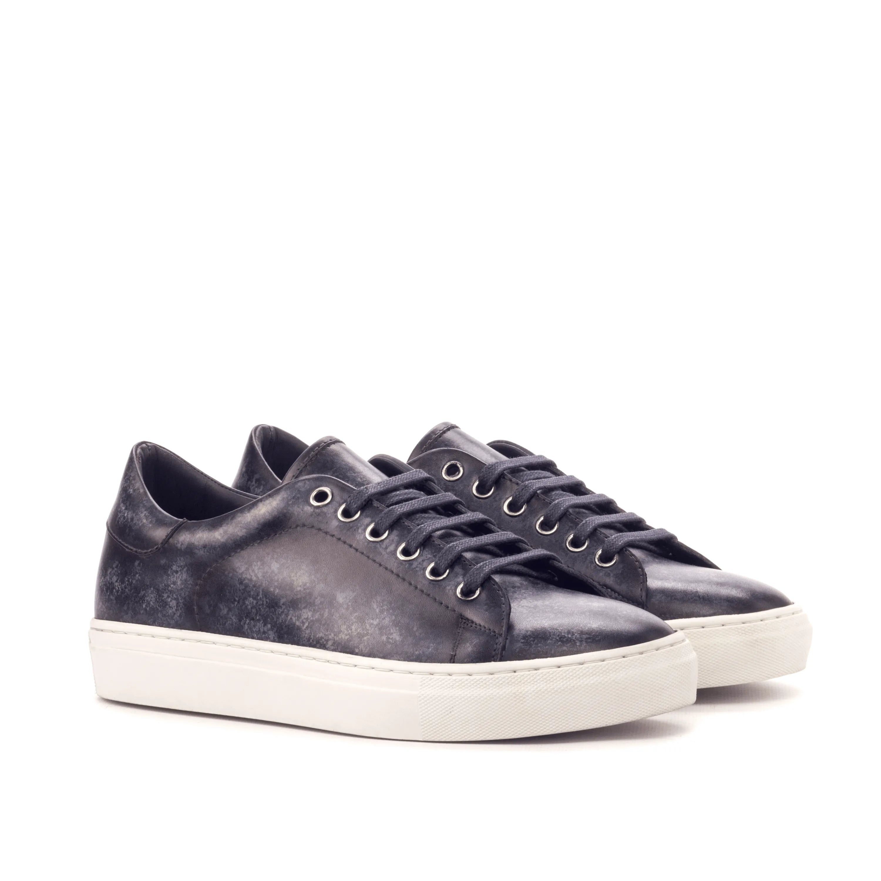 Pair of black leather Sancho Trainer Patina Sneaker II