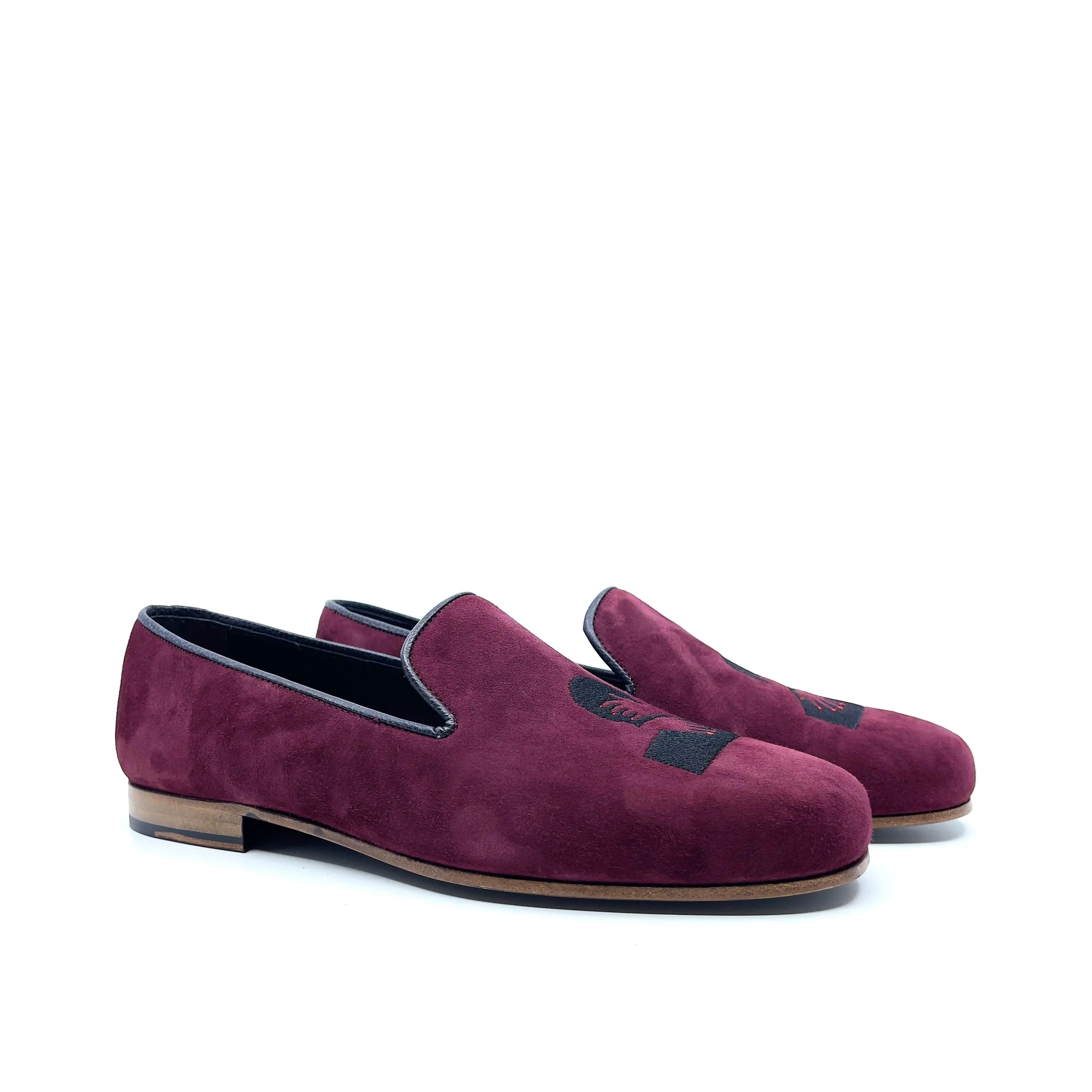 Shesthe1 wellington slipon burgundy suede loafers
