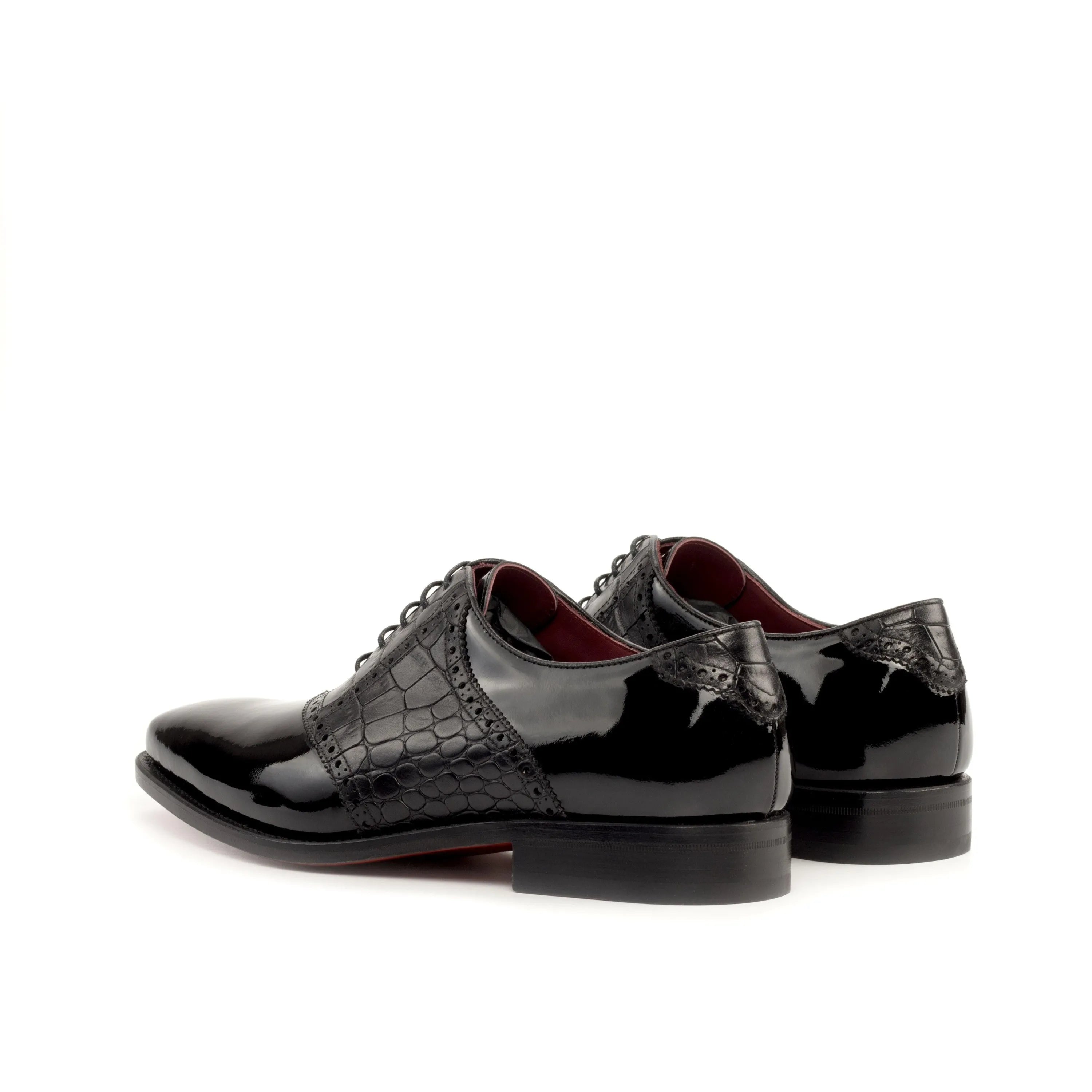 Black patent leather Sorgino saddle shoes
