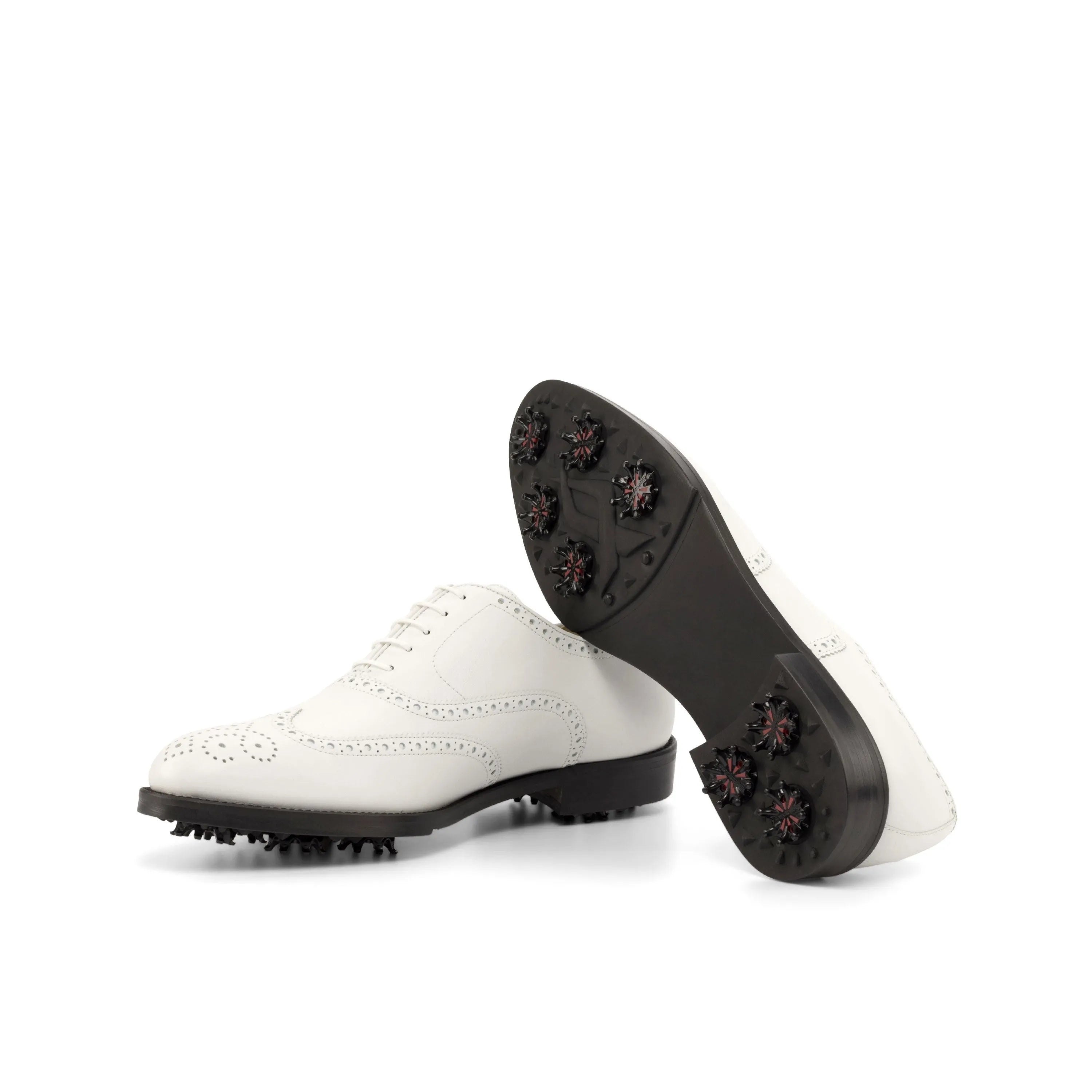 White Stan Full Brogue golf shoes II leather back view