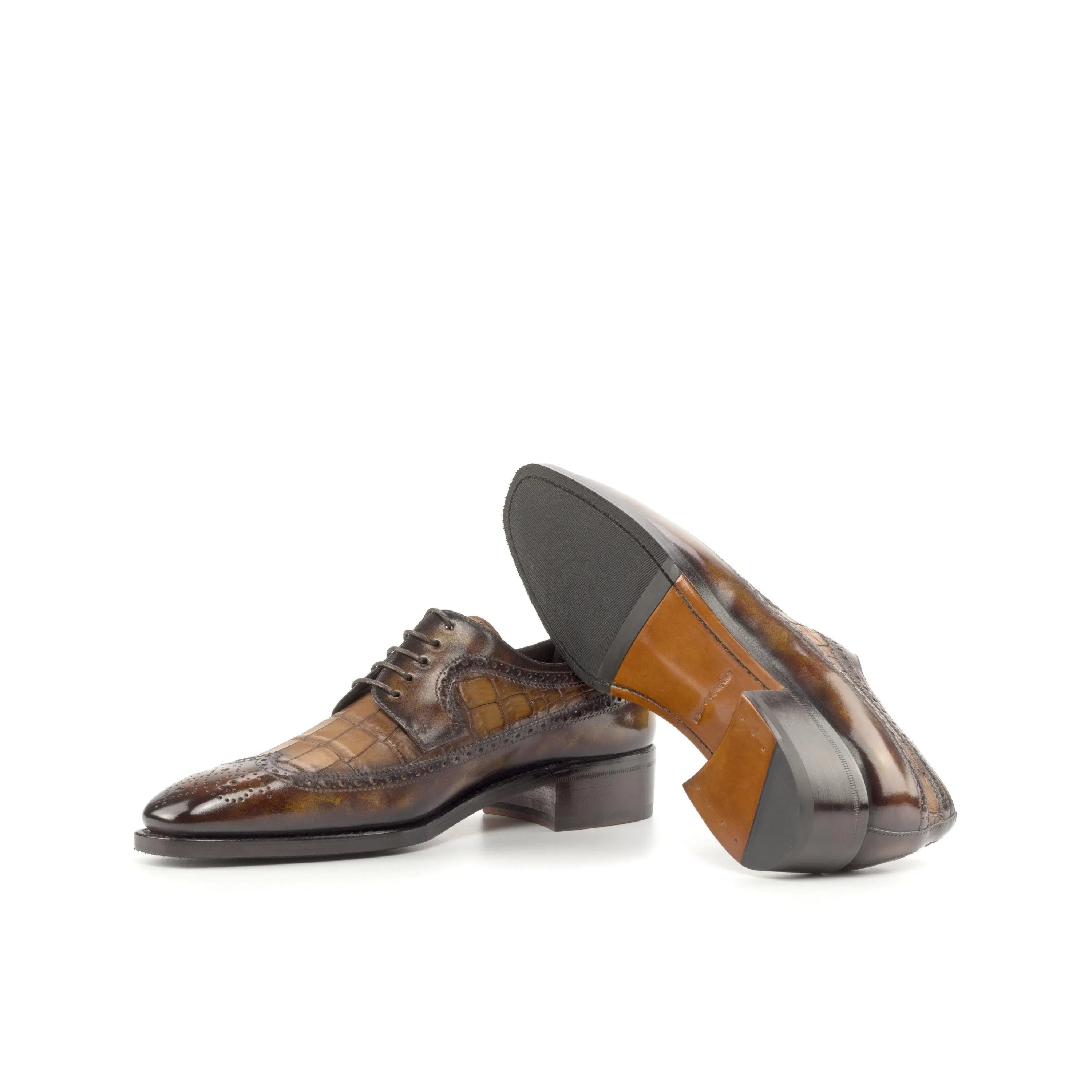 Stanley Patina Longwing Blucher II brown leather dress shoes
