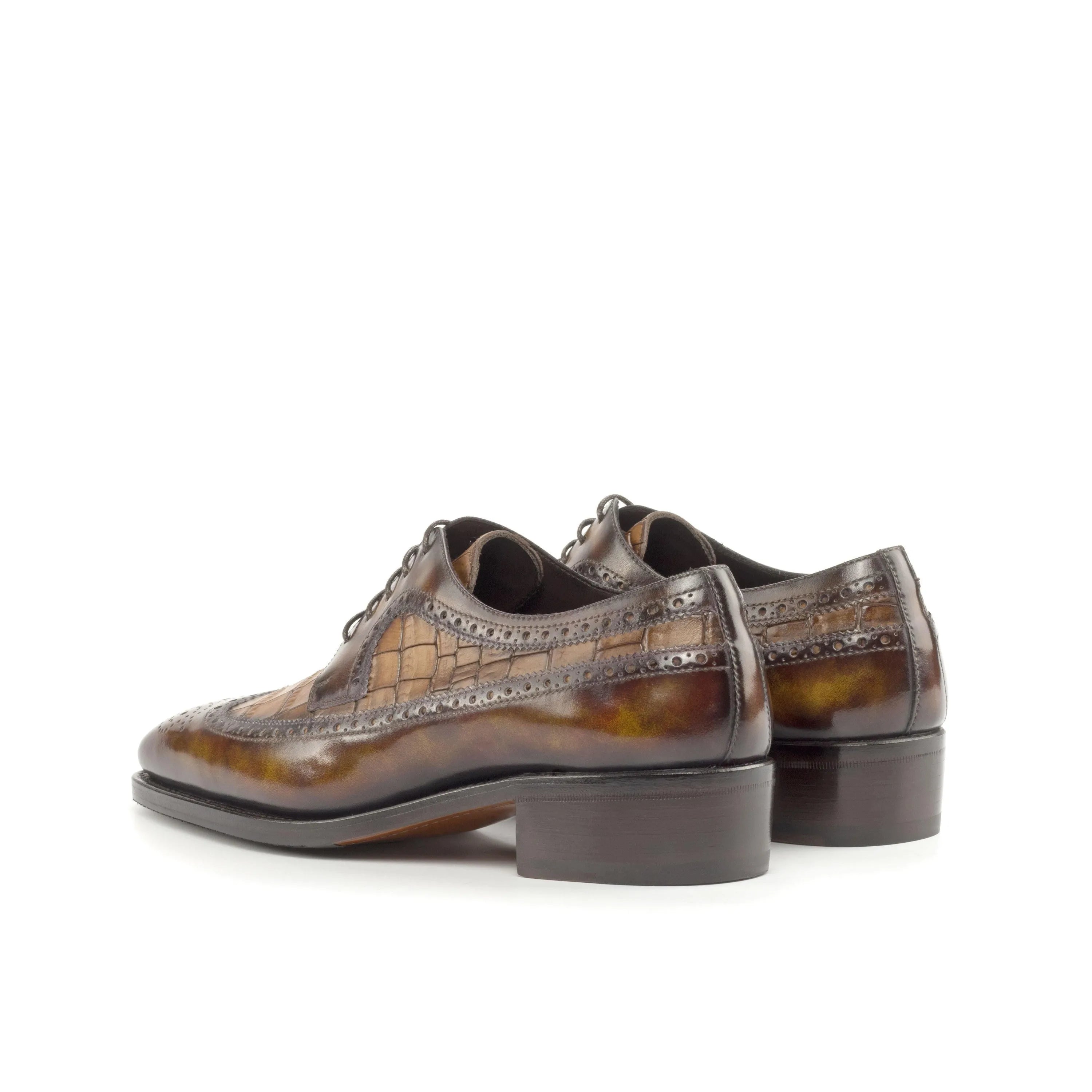 Stanley Patina Longwing Blucher II brown leather dress shoes